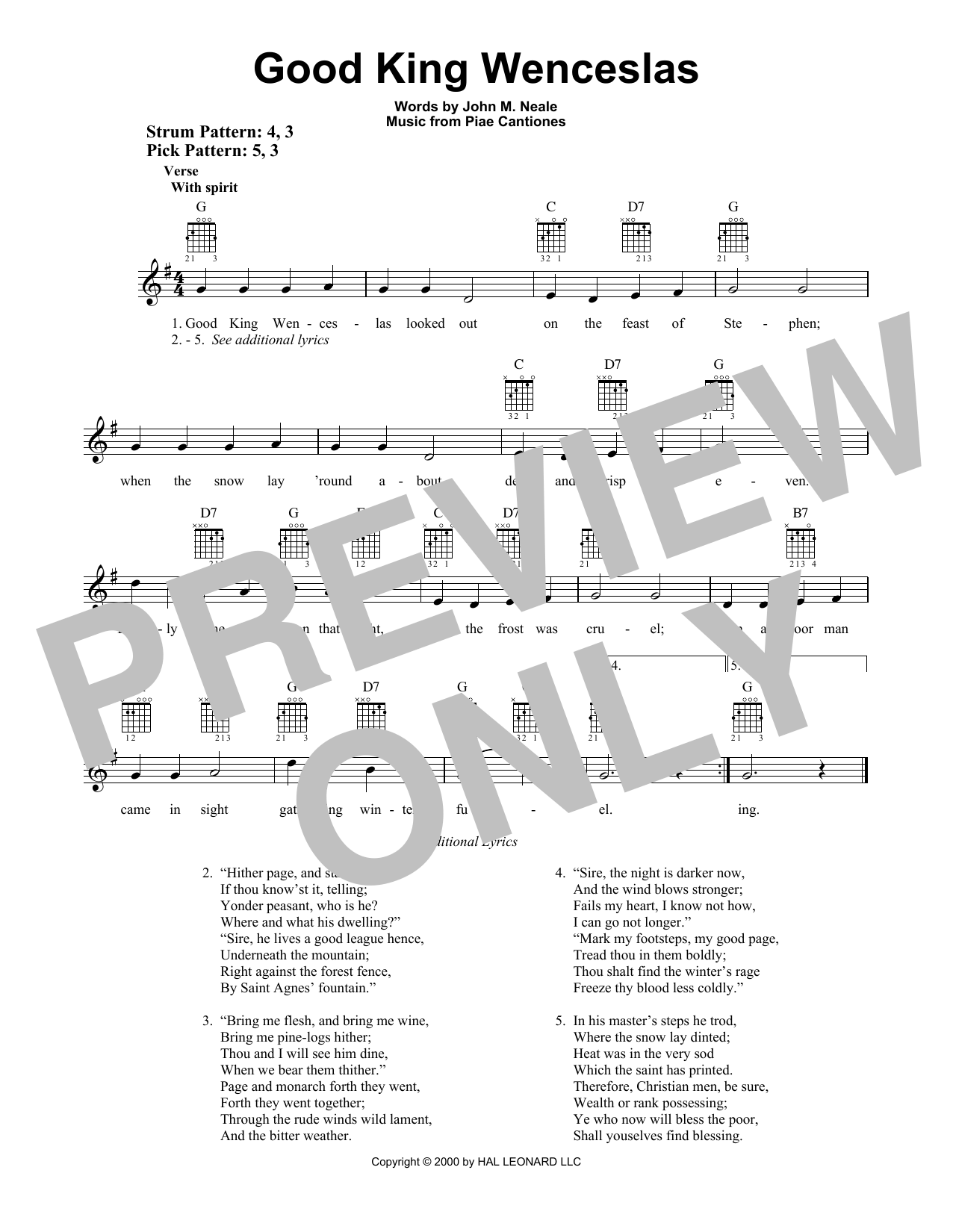 Good King Wenceslas (Easy Guitar) von John M. Neale