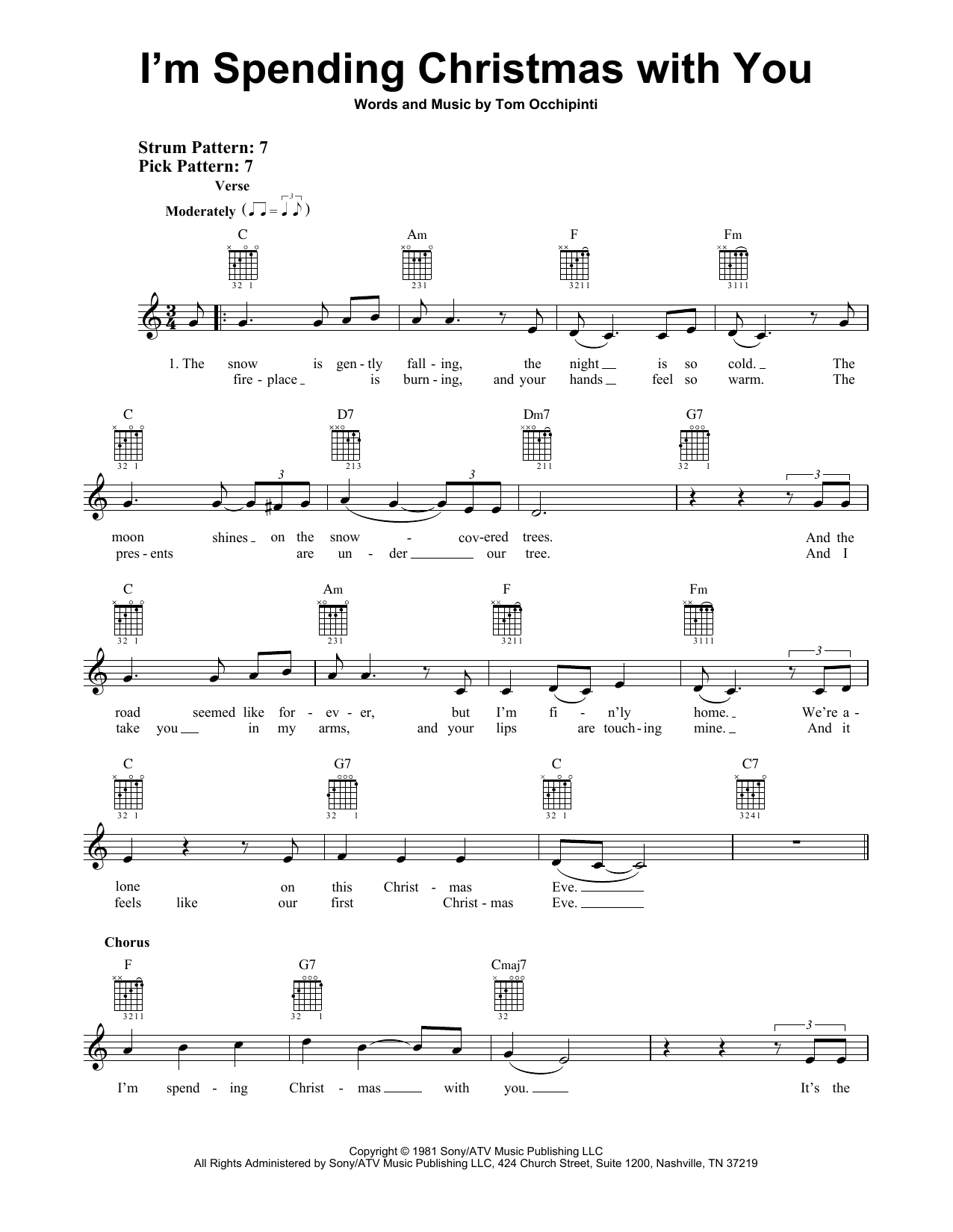 I'm Spending Christmas With You (Easy Guitar) von Tom Occhipinti