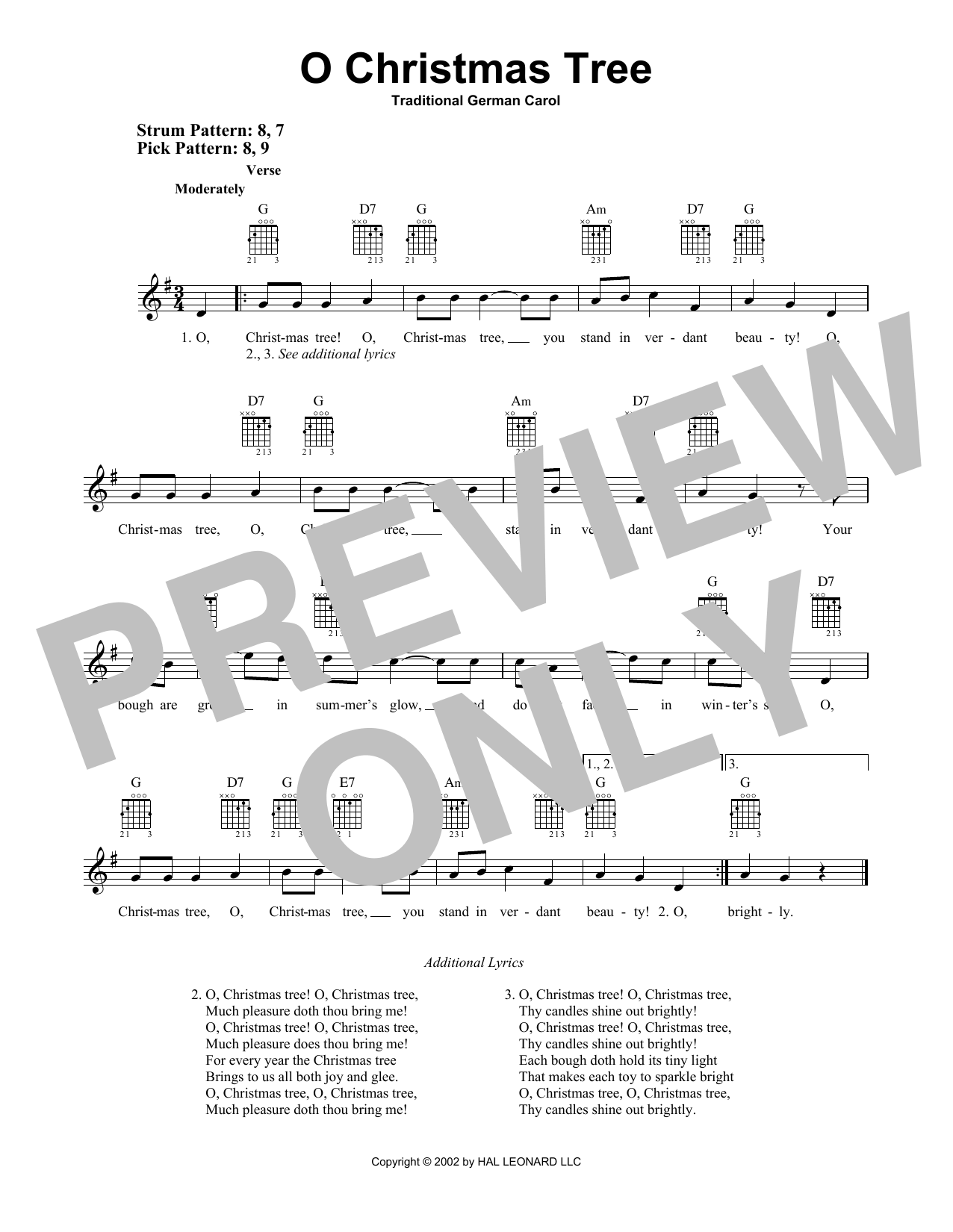 O Christmas Tree (Easy Guitar) von Traditional German Carol