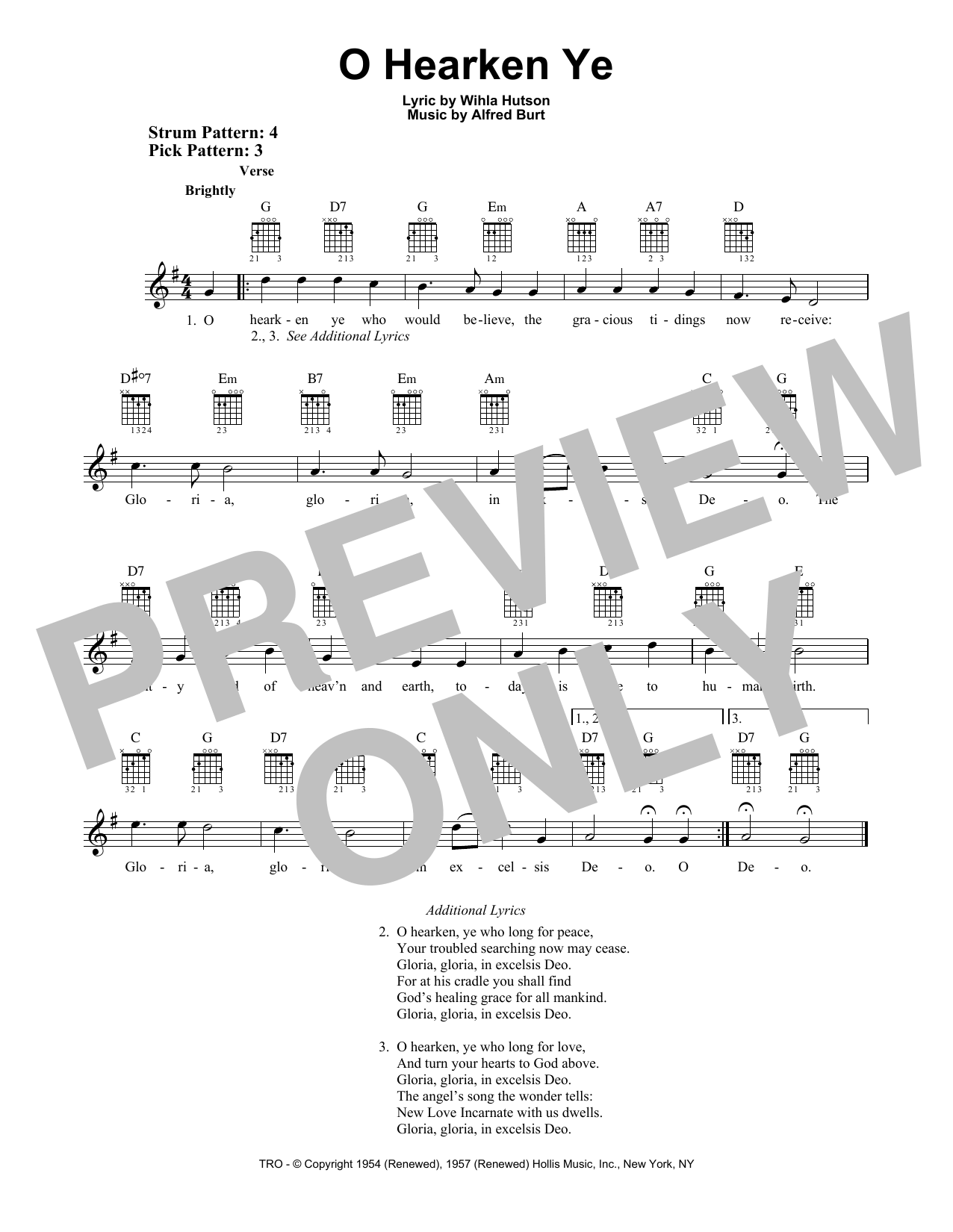 O Hearken Ye (Easy Guitar) von Alfred Burt