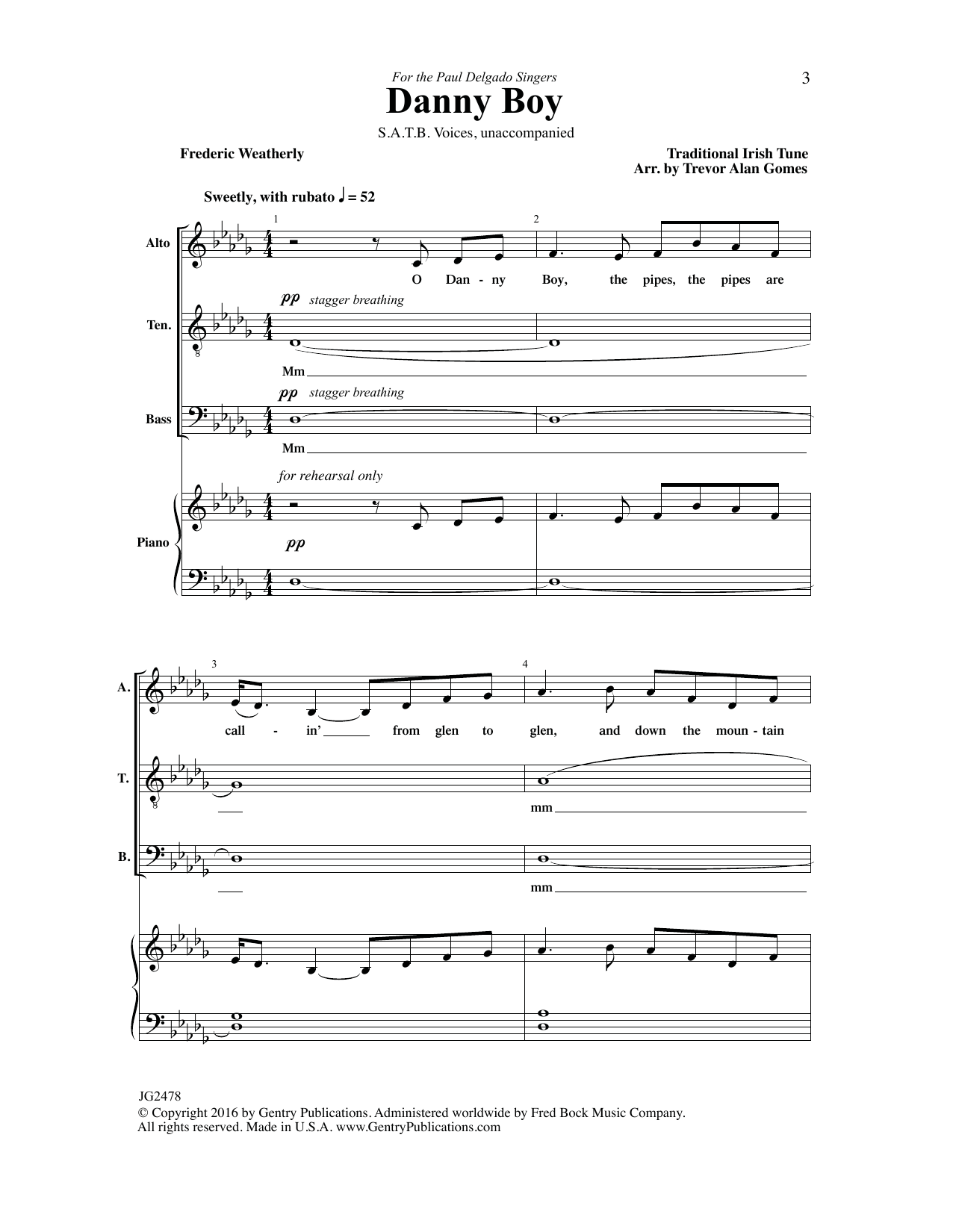 Danny Boy (SATB Choir) von Trevor Alan Gomes