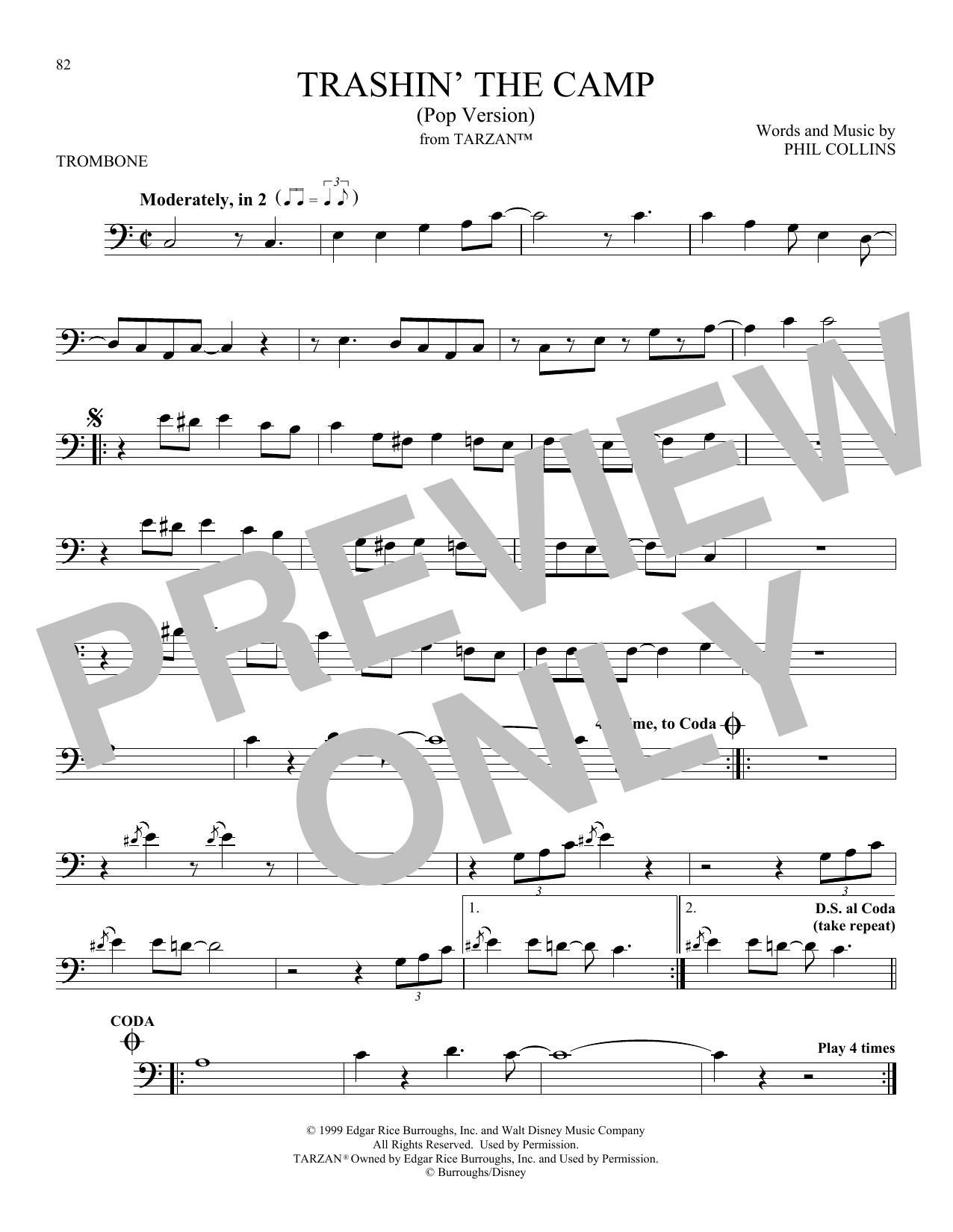 Trashin' The Camp (Pop Version) (from Tarzan) (Trombone Solo) von Phil Collins