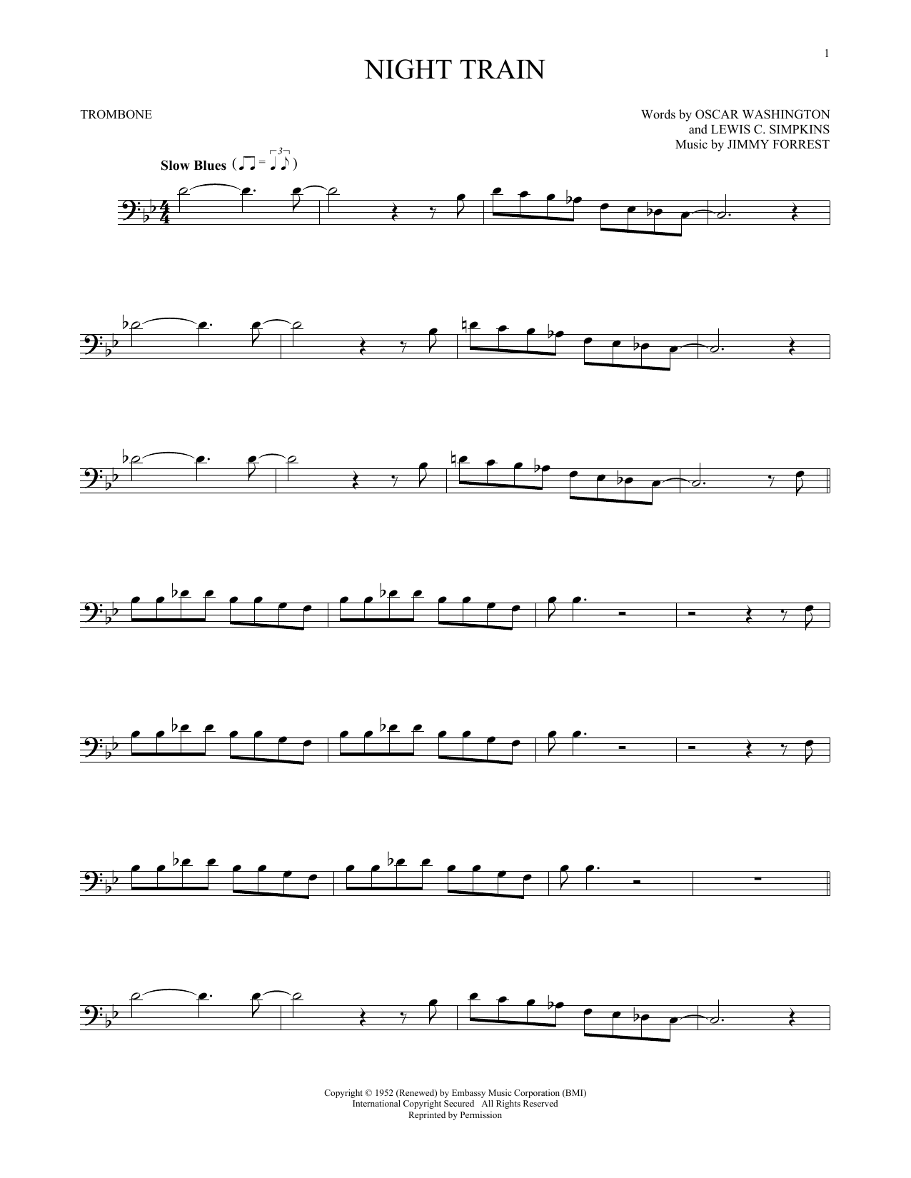 Night Train (Trombone Solo) von Oscar Washington