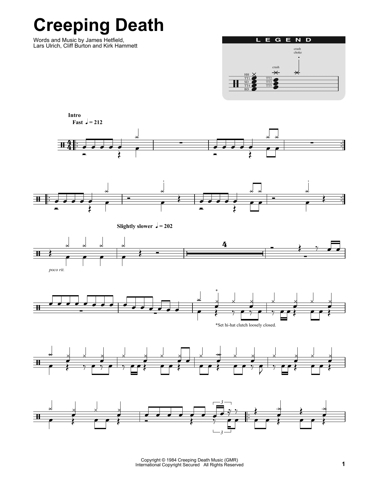 Creeping Death (Drums Transcription) von Metallica