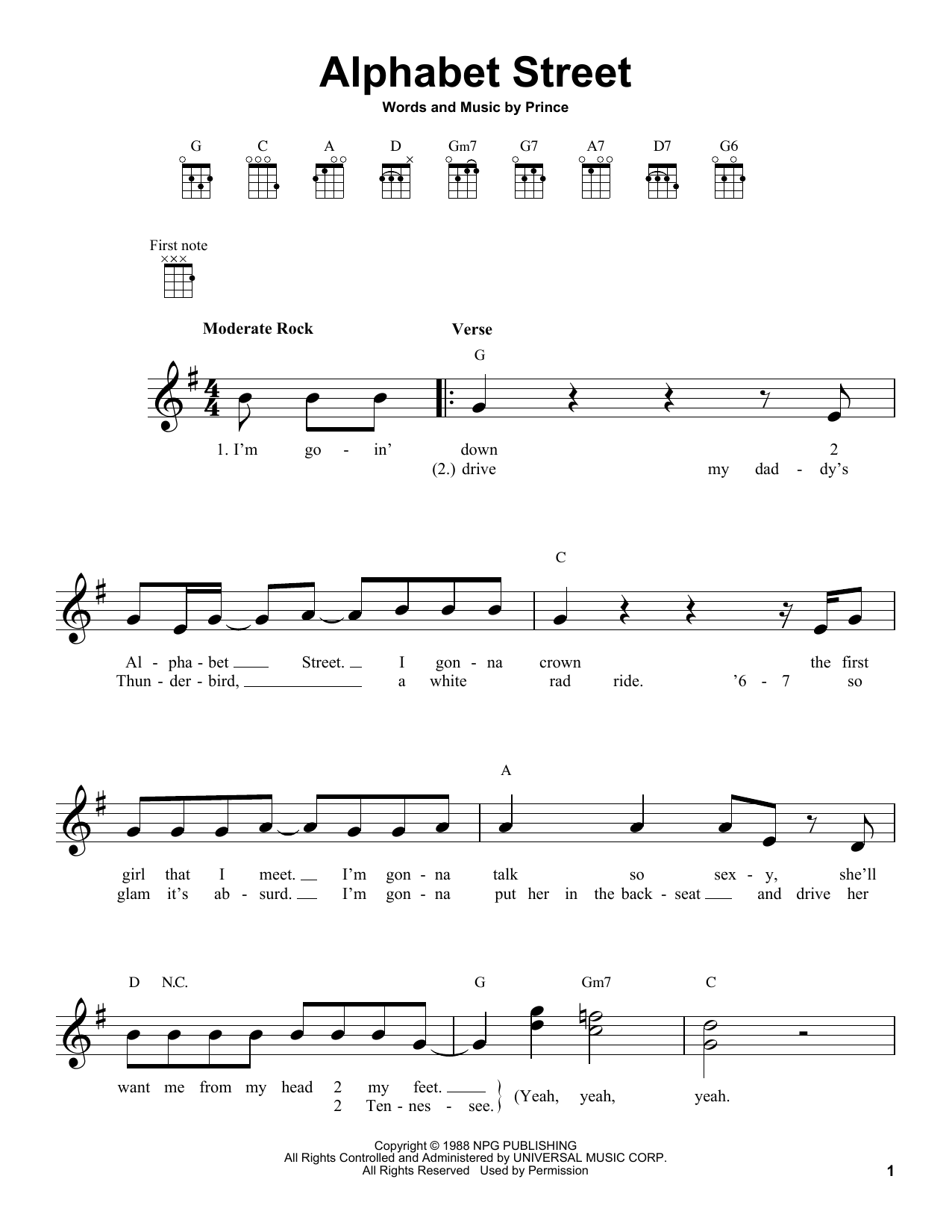 Alphabet Street (Ukulele) von Prince