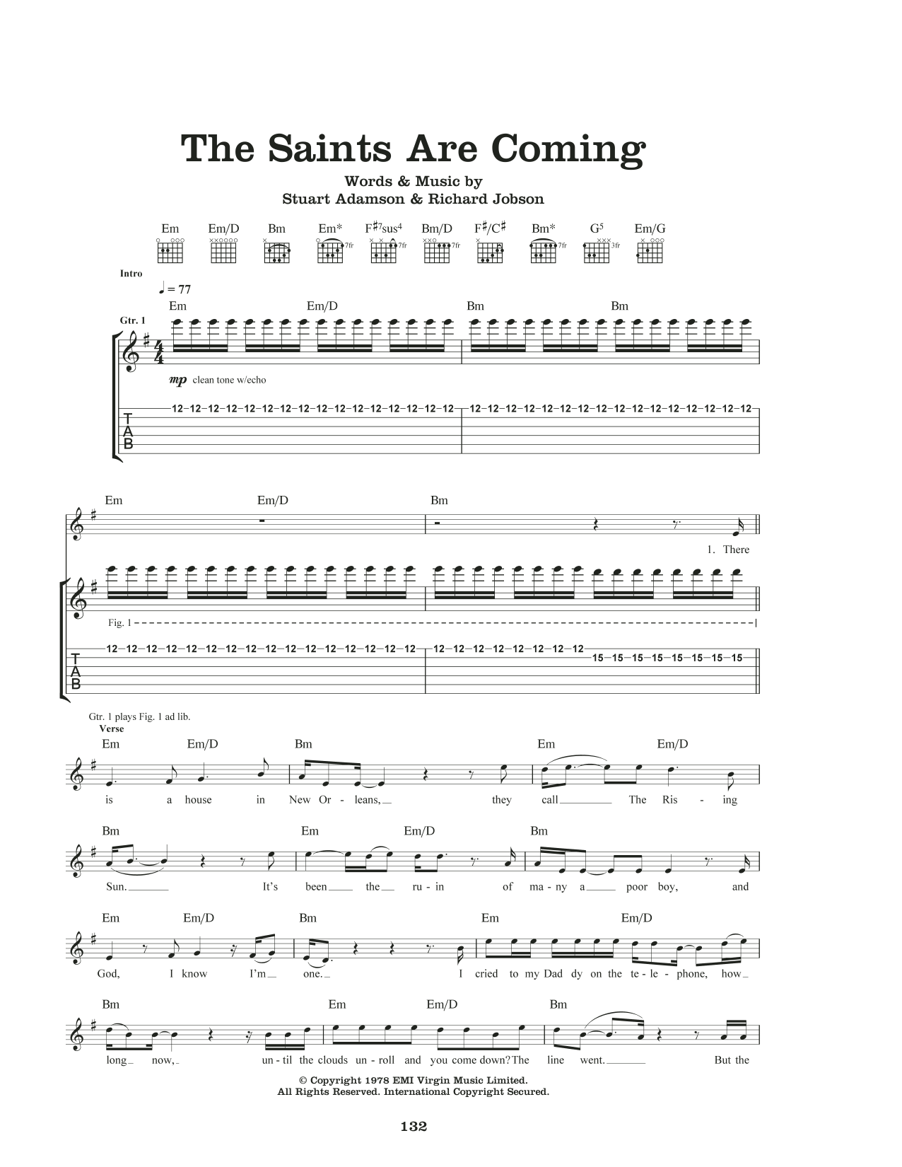 The Saints Are Coming (Guitar Tab) von U2 & Green Day