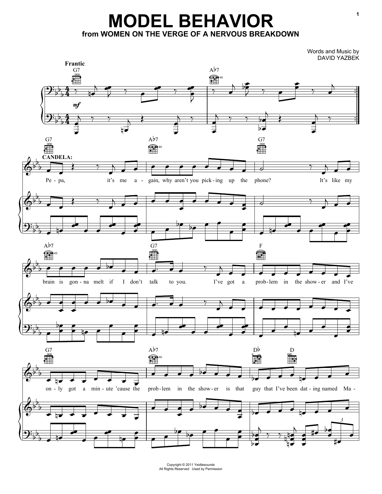 Model Behavior (Piano, Vocal & Guitar Chords (Right-Hand Melody)) von David Yazbek