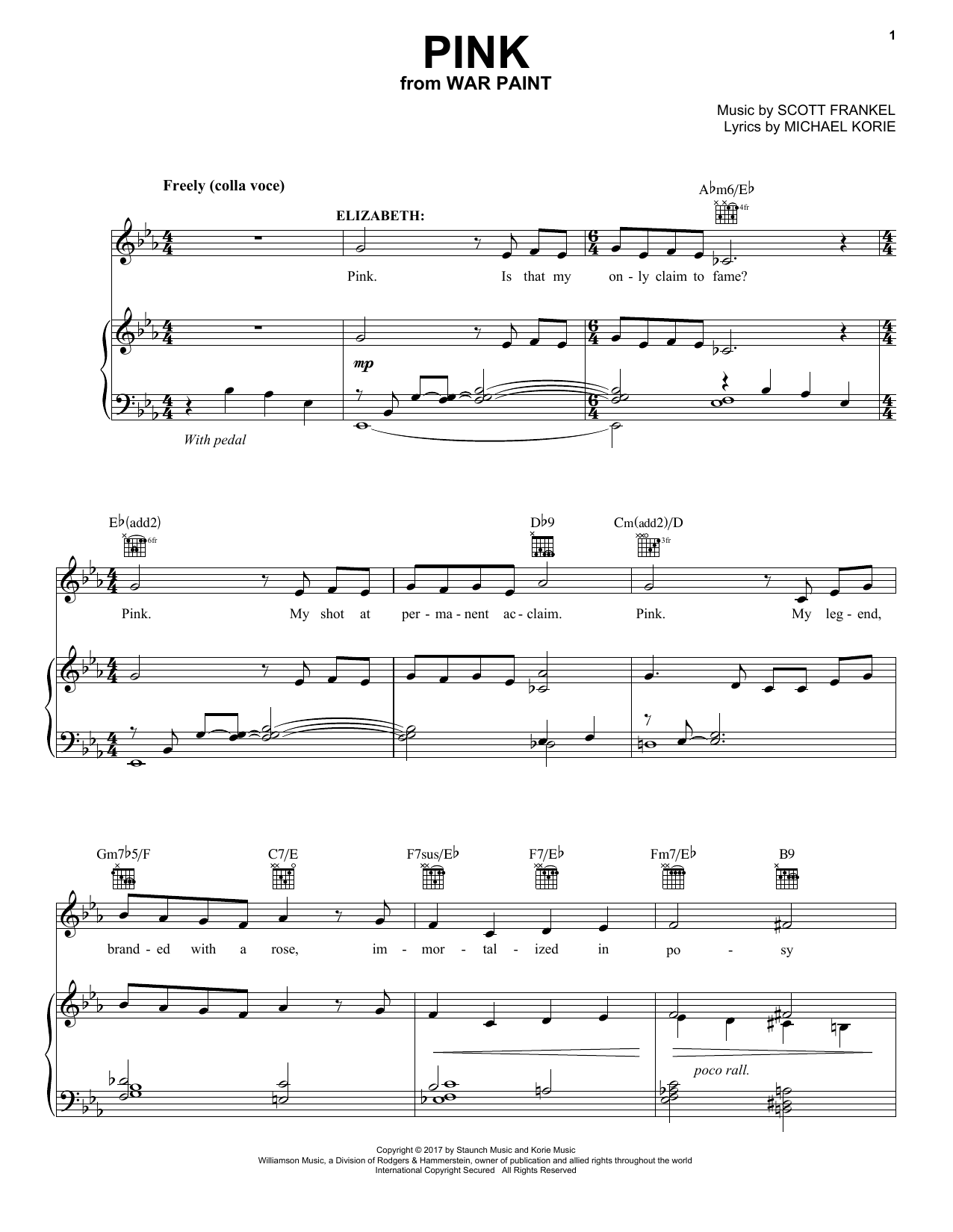Pink (Piano, Vocal & Guitar Chords (Right-Hand Melody)) von Scott Frankel
