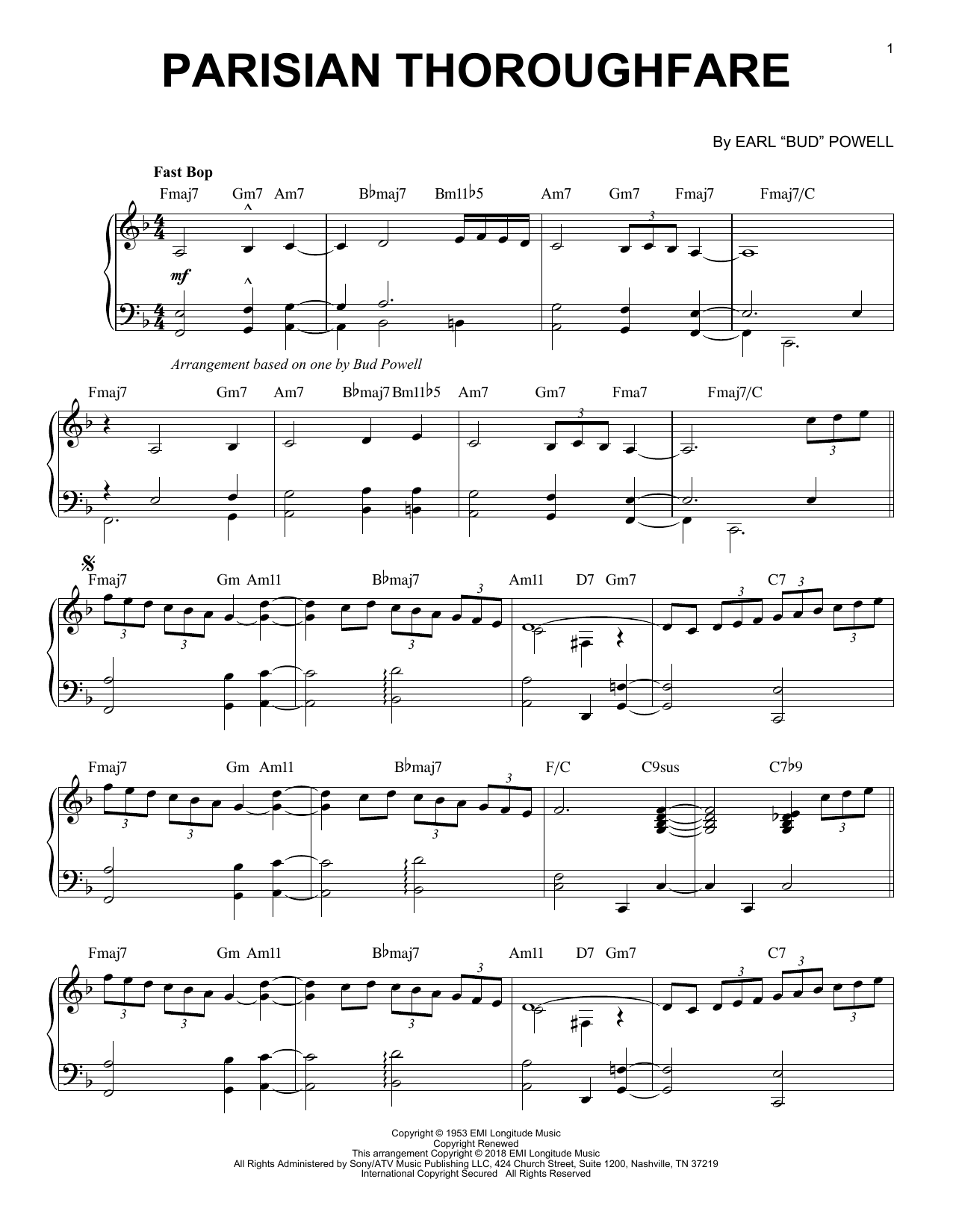 Parisian Thoroughfare (Piano Solo) von Bud Powell