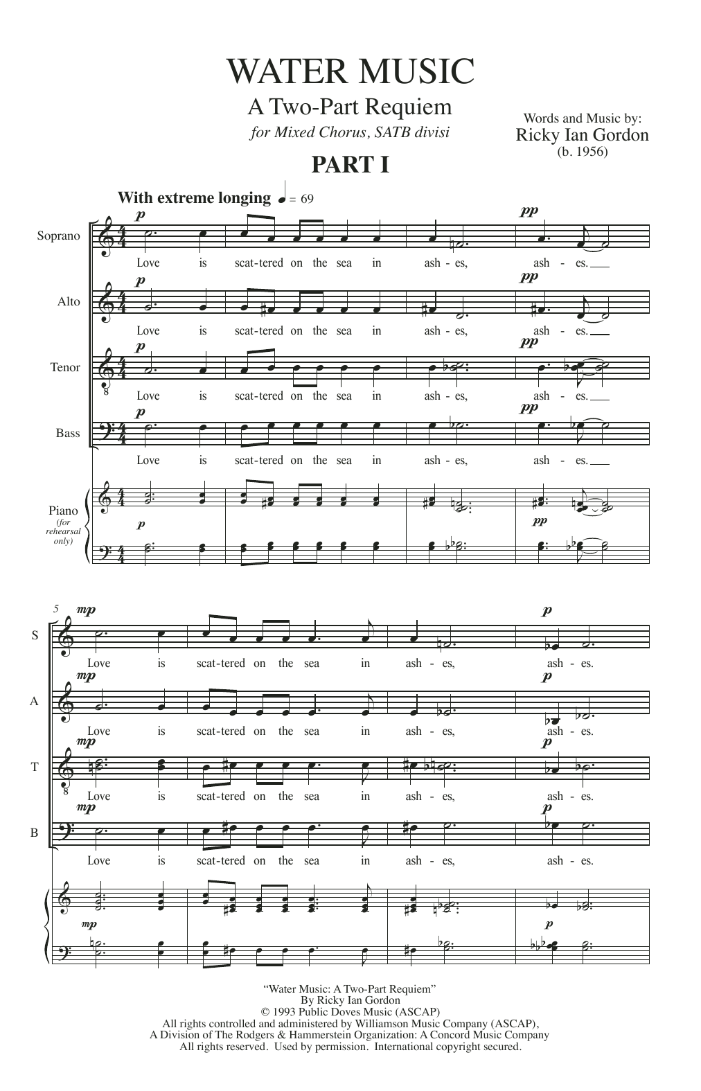 Water Music (SATB Choir) von Ricky Ian Gordon