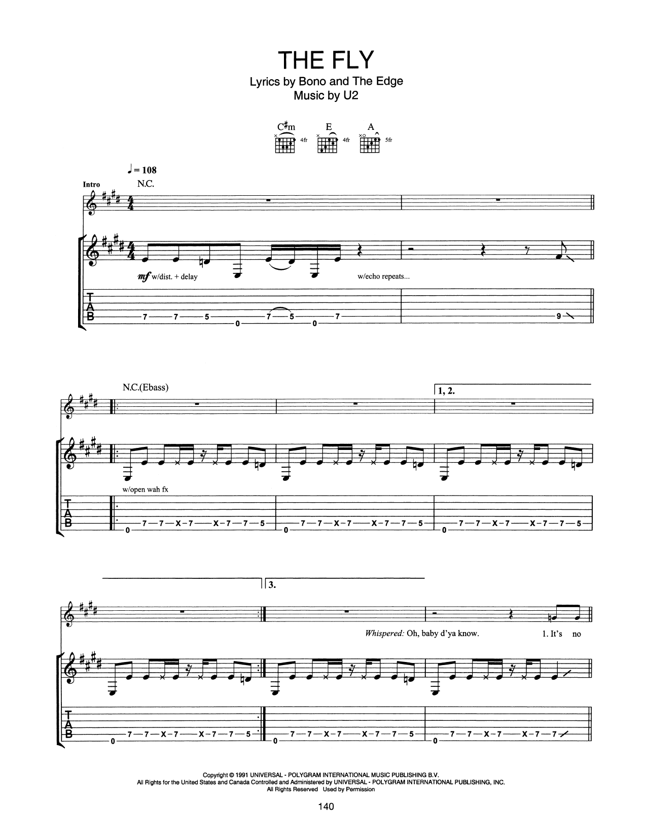 The Fly (Guitar Tab) von U2