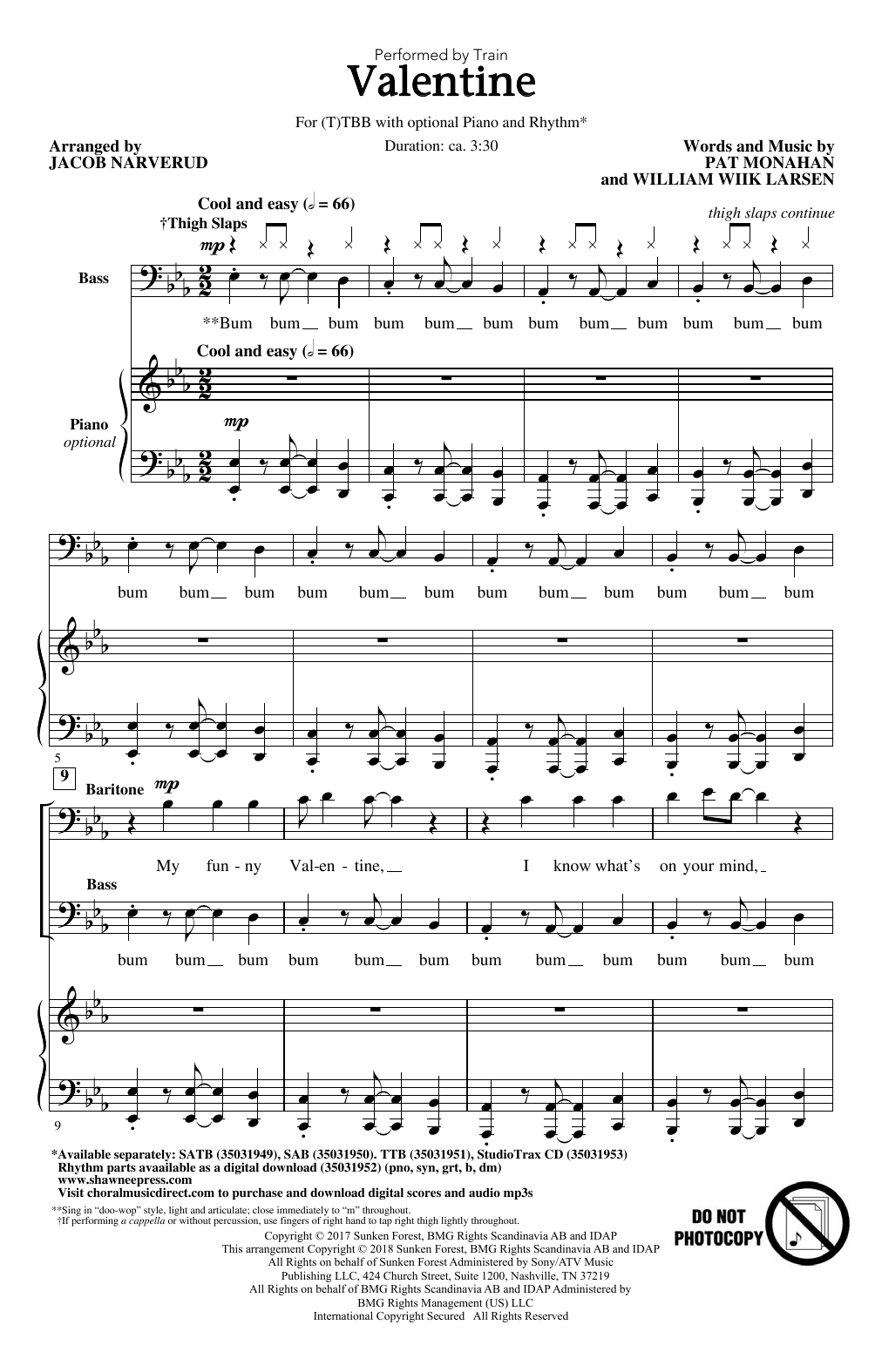 Valentine (TTBB Choir) von Jacob Narverud