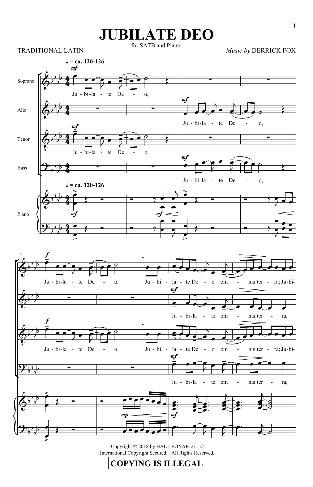 Jubilate Deo (SATB Choir) von Derrick Fox