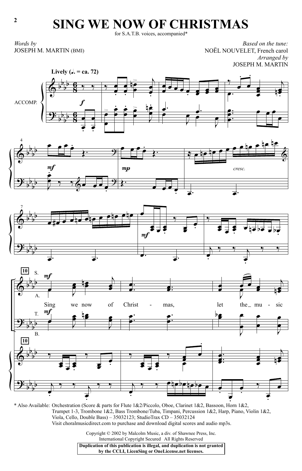 Sing We Now Of Christmas (SATB Choir) von Joseph M. Martin