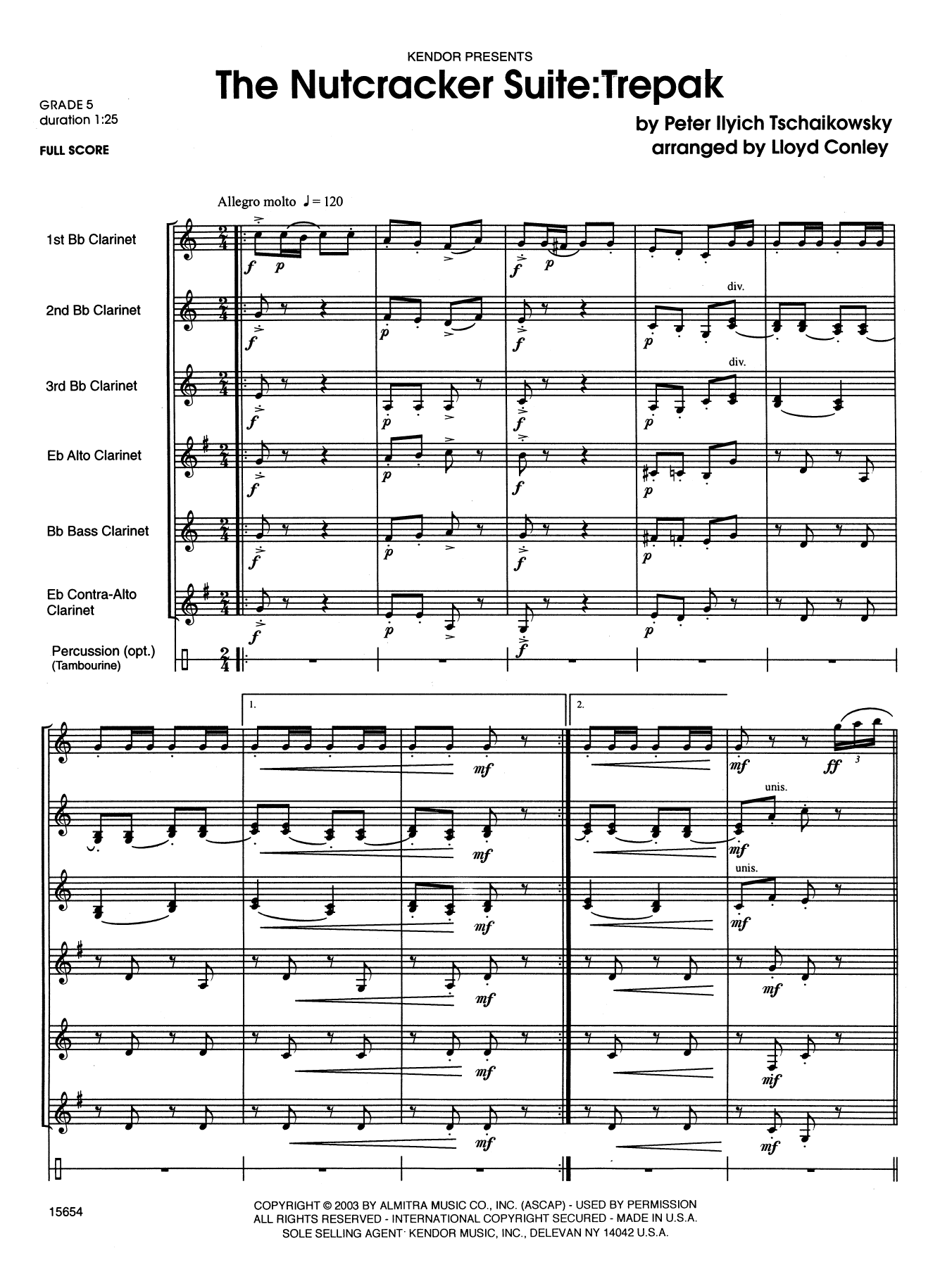 The Nutcracker Suite: Trepak - Full Score (Woodwind Ensemble) von Lloyd Conley