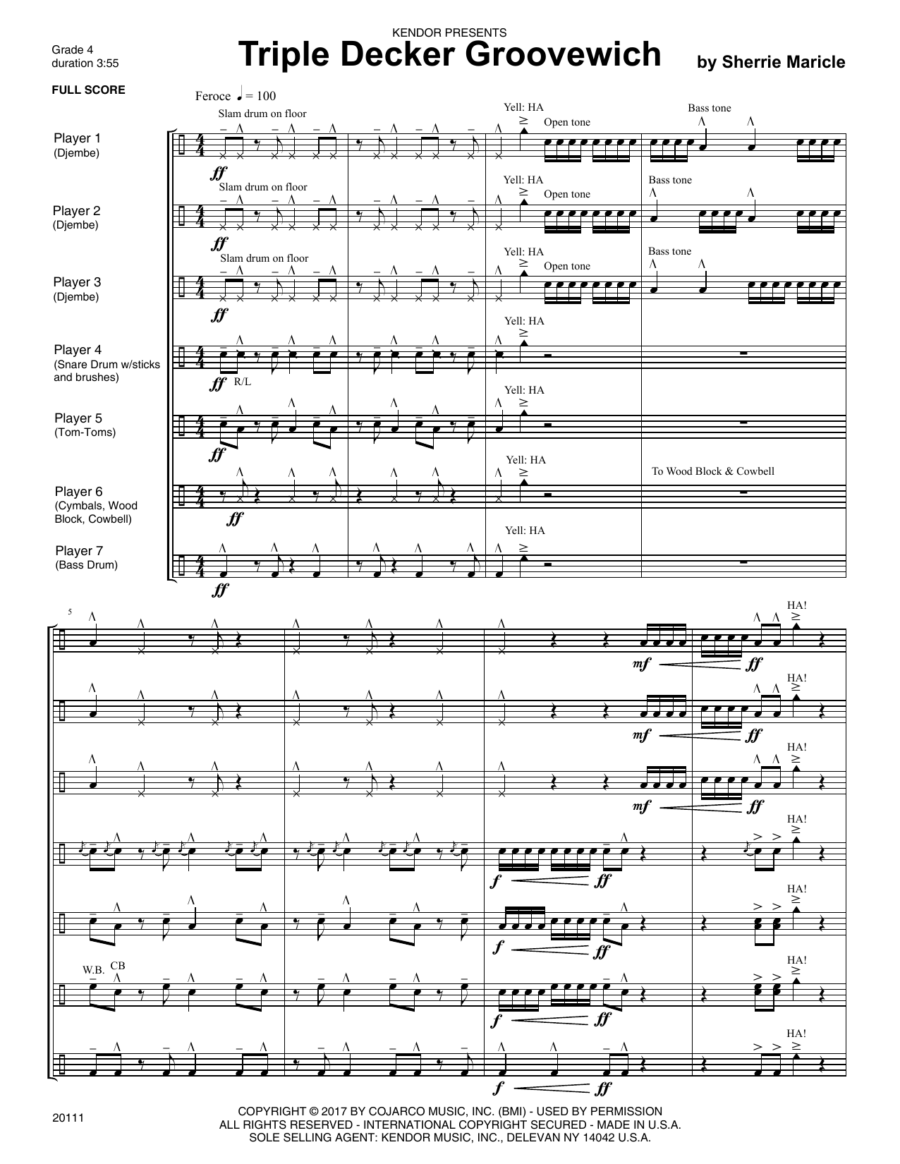 Triple Decker Groovewich - Full Score (Percussion Ensemble) von Sherrie Maricle