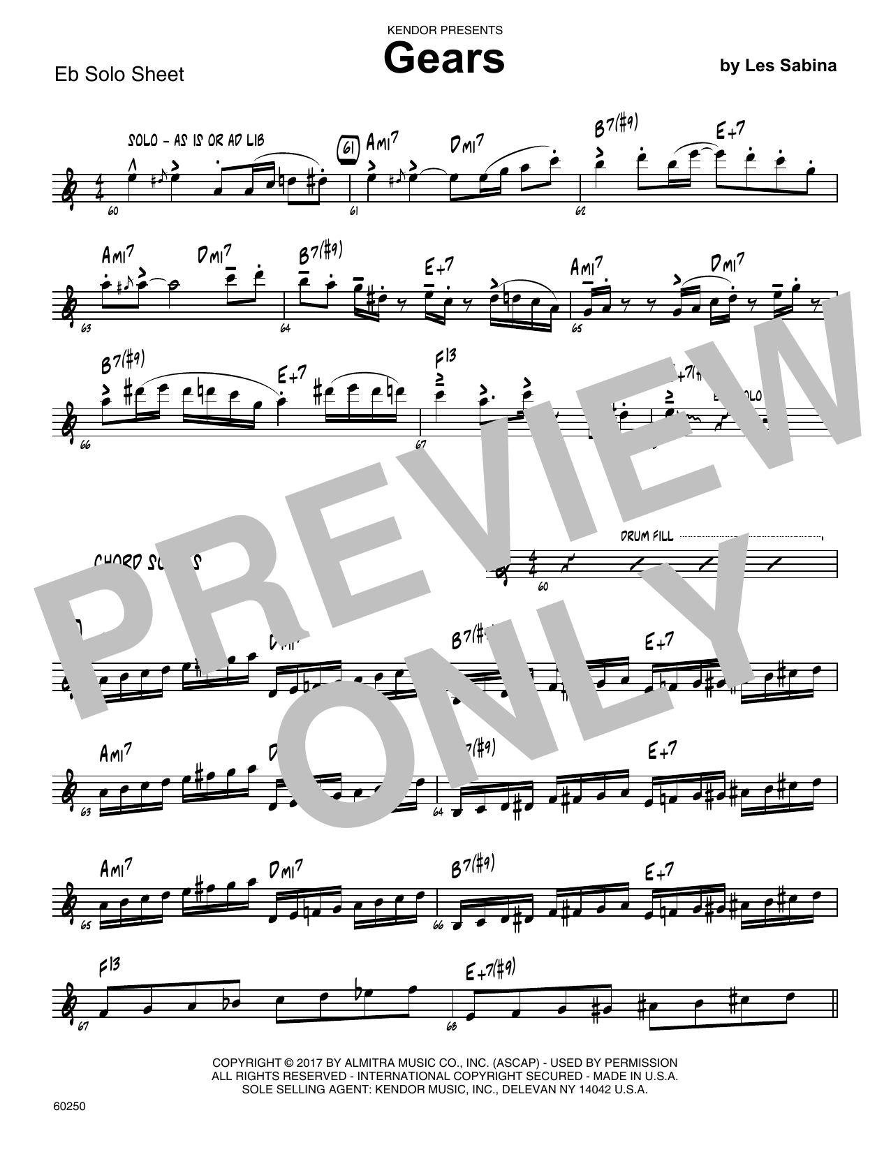 Gears - C Solo Sheet (Jazz Ensemble) von Les Sabina