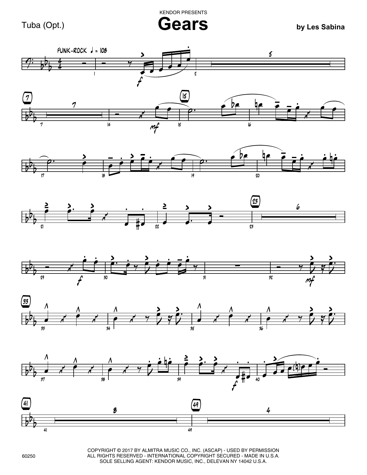 Gears - Tuba (Jazz Ensemble) von Les Sabina