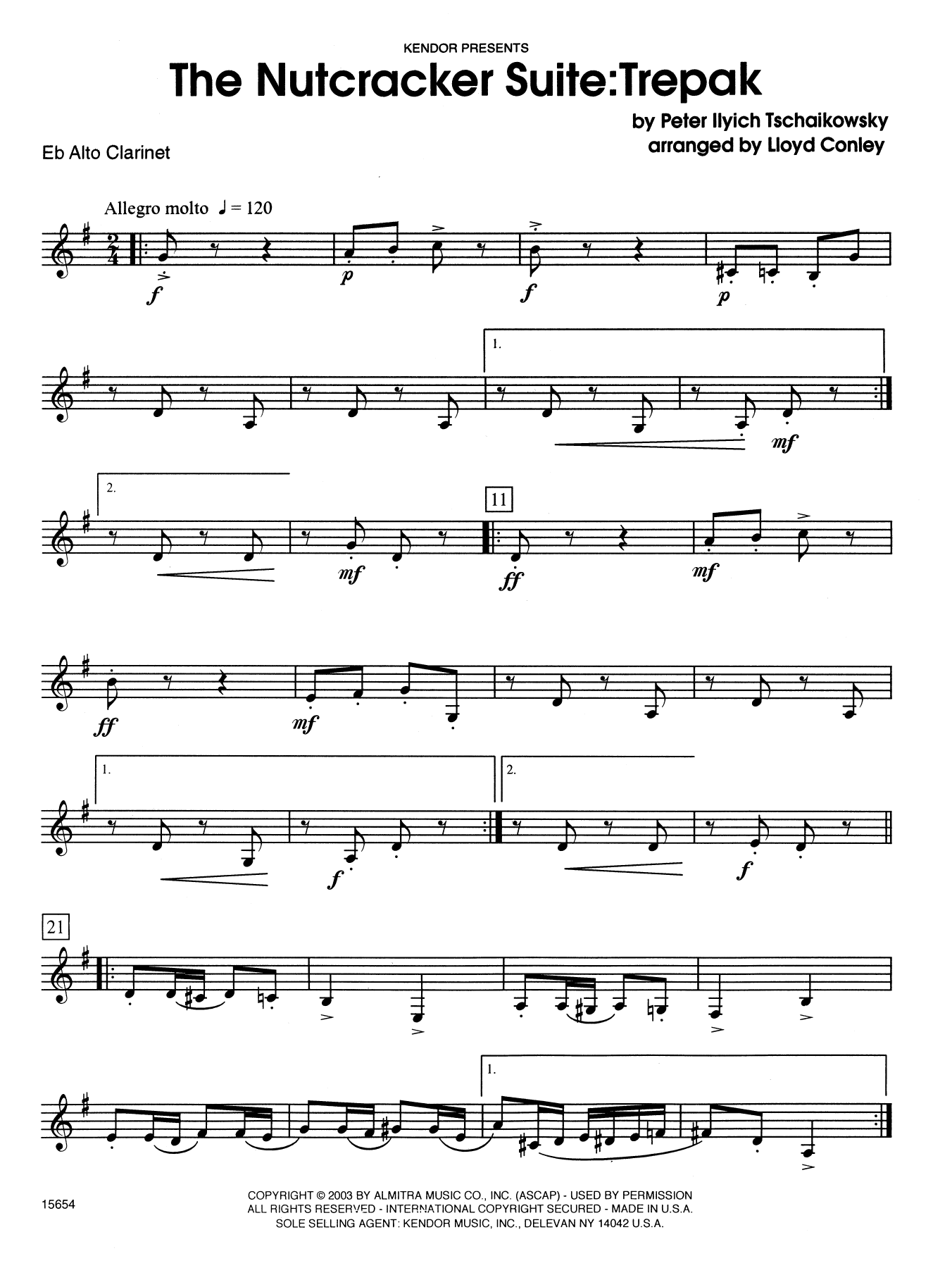 The Nutcracker Suite: Trepak - Eb Alto Clarinet (Woodwind Ensemble) von Lloyd Conley