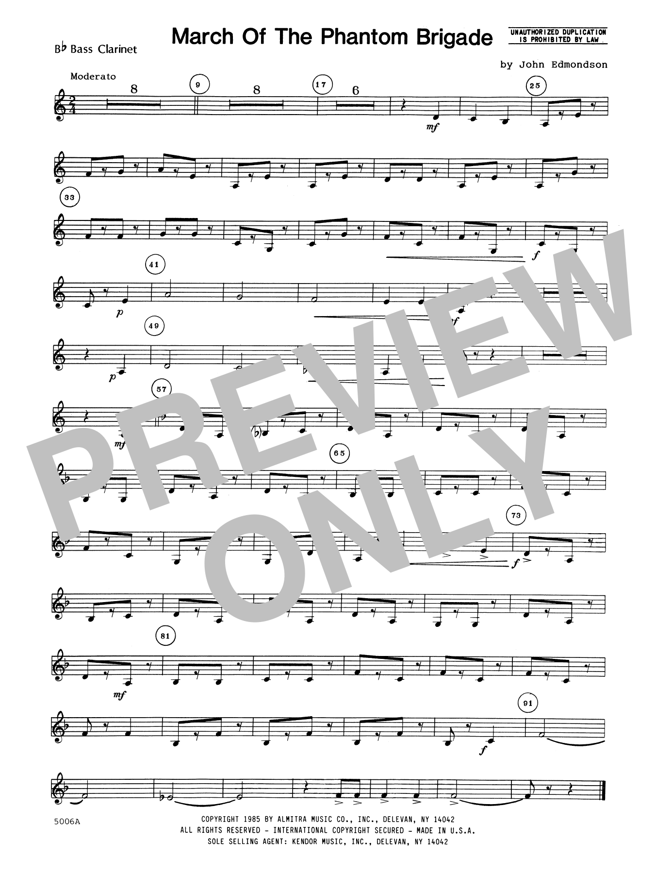 March Of The Phantom Brigade - Bb Bass Clarinet (Concert Band) von John Edmundson