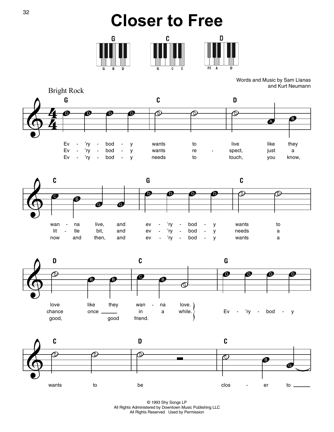 Closer To Free (Super Easy Piano) von BoDeans