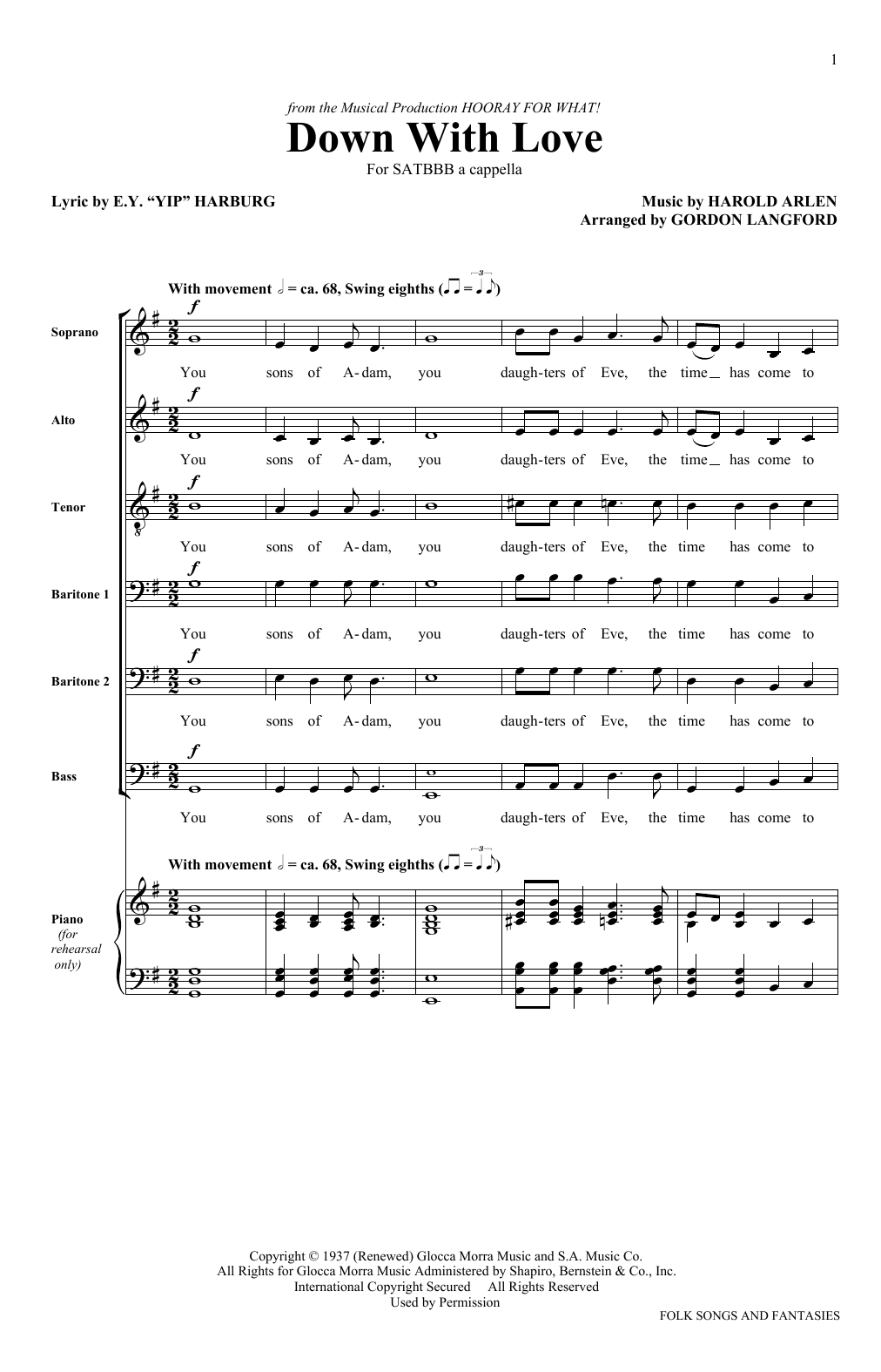Down With Love (SATB Choir) von The King's Singers