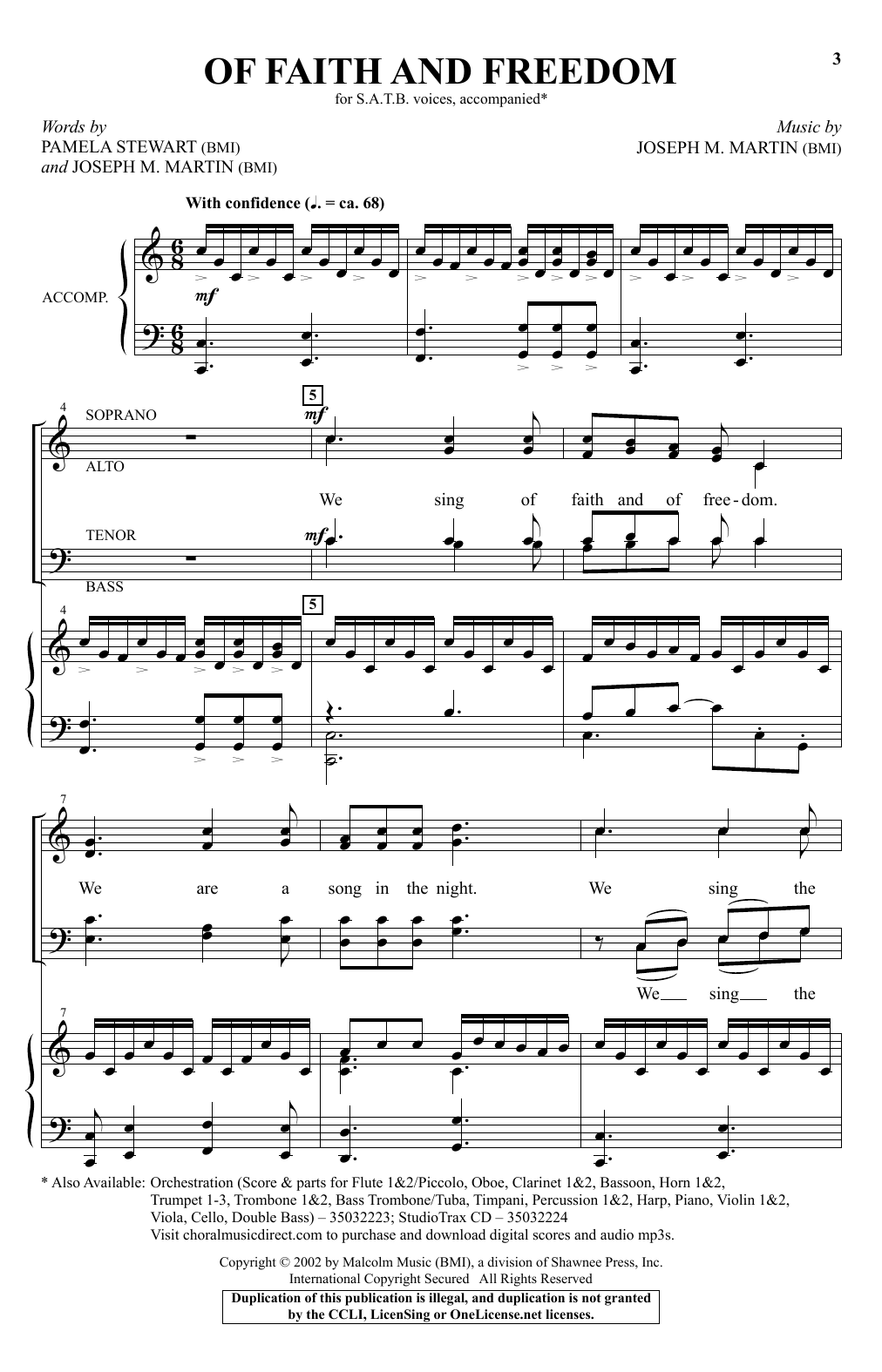 Of Faith And Freedom (SATB Choir) von Joseph M. Martin