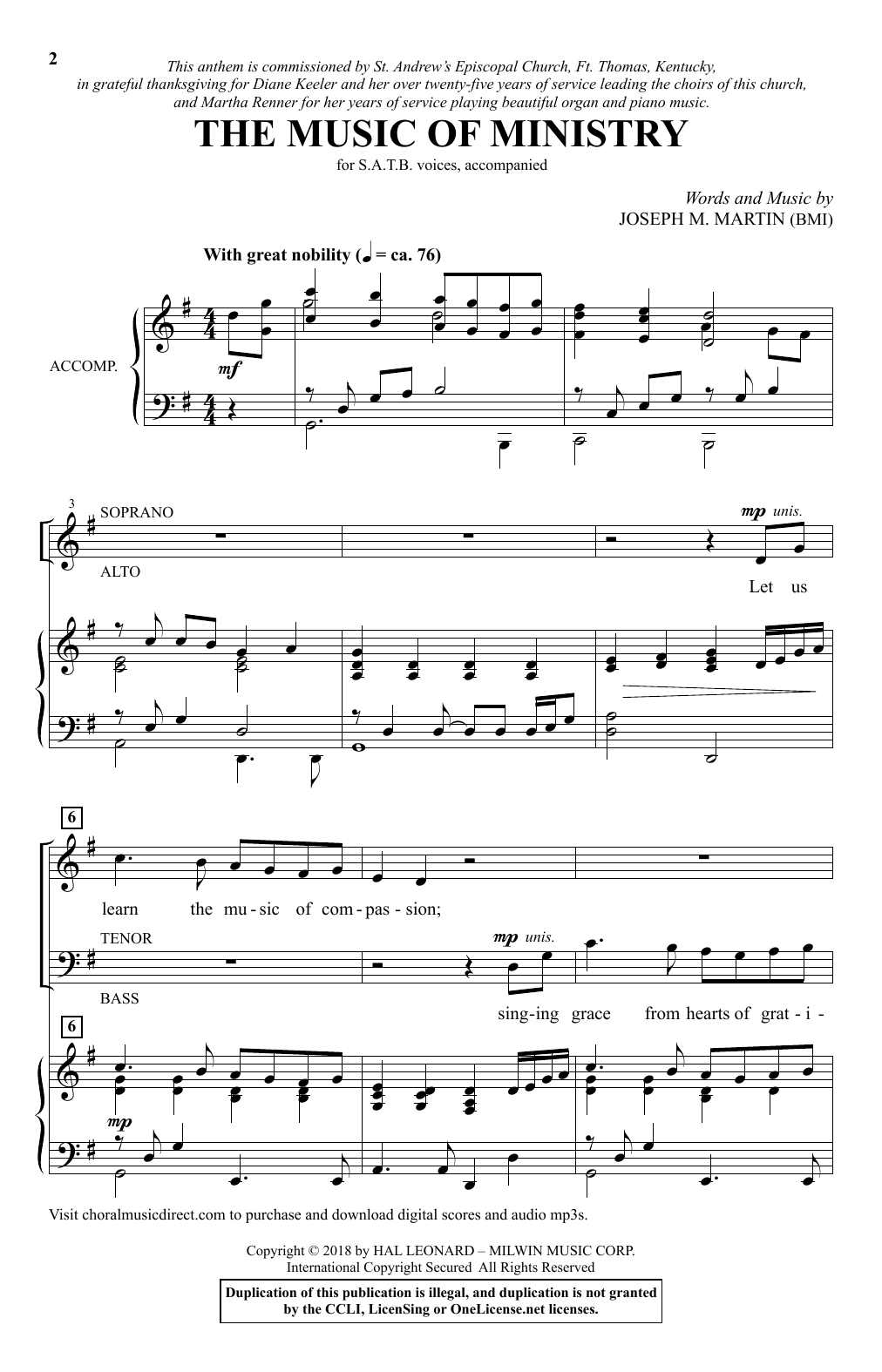The Music Of Ministry (SATB Choir) von Joseph M. Martin