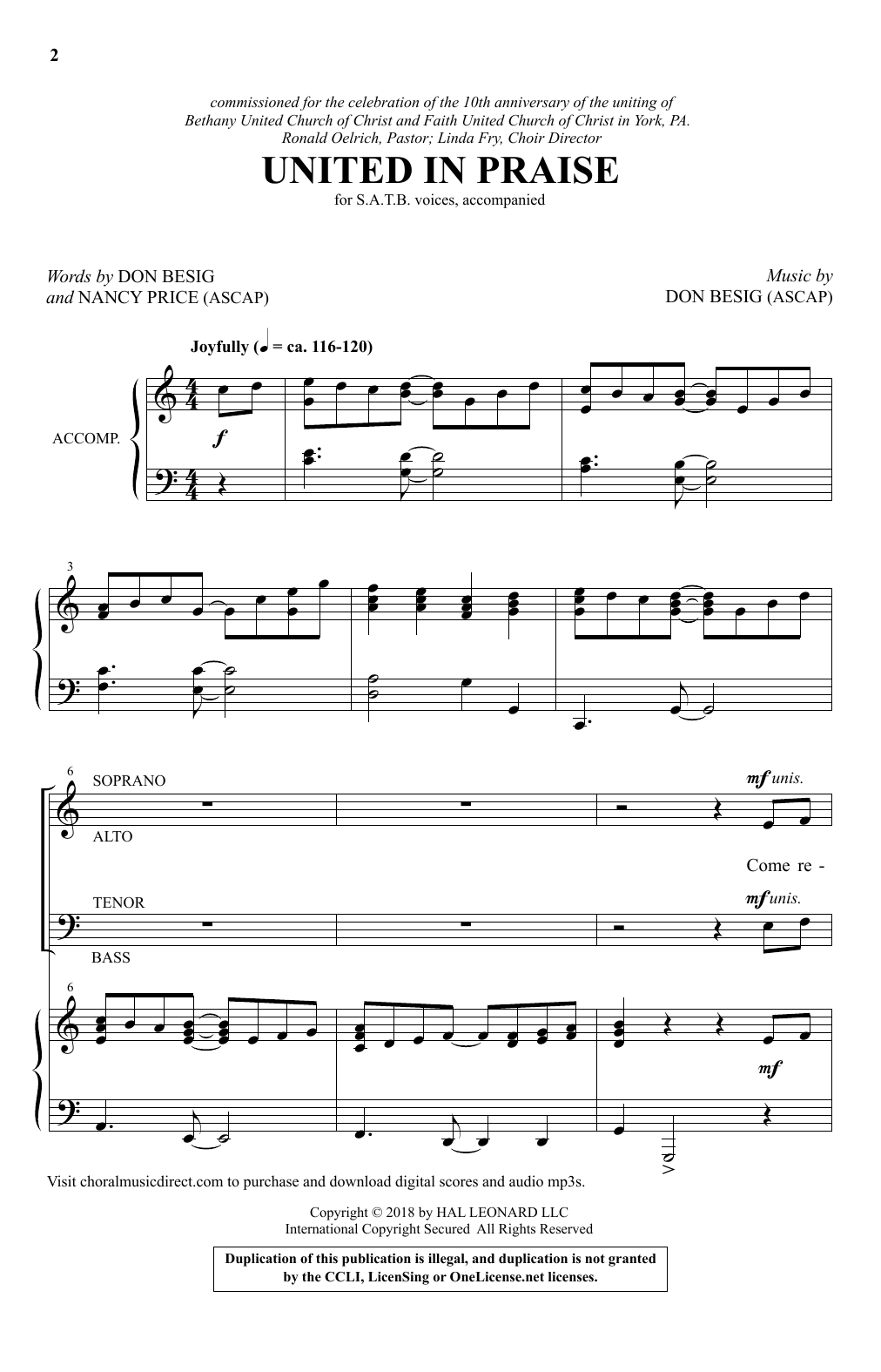 United In Praise (SATB Choir) von Don Besig
