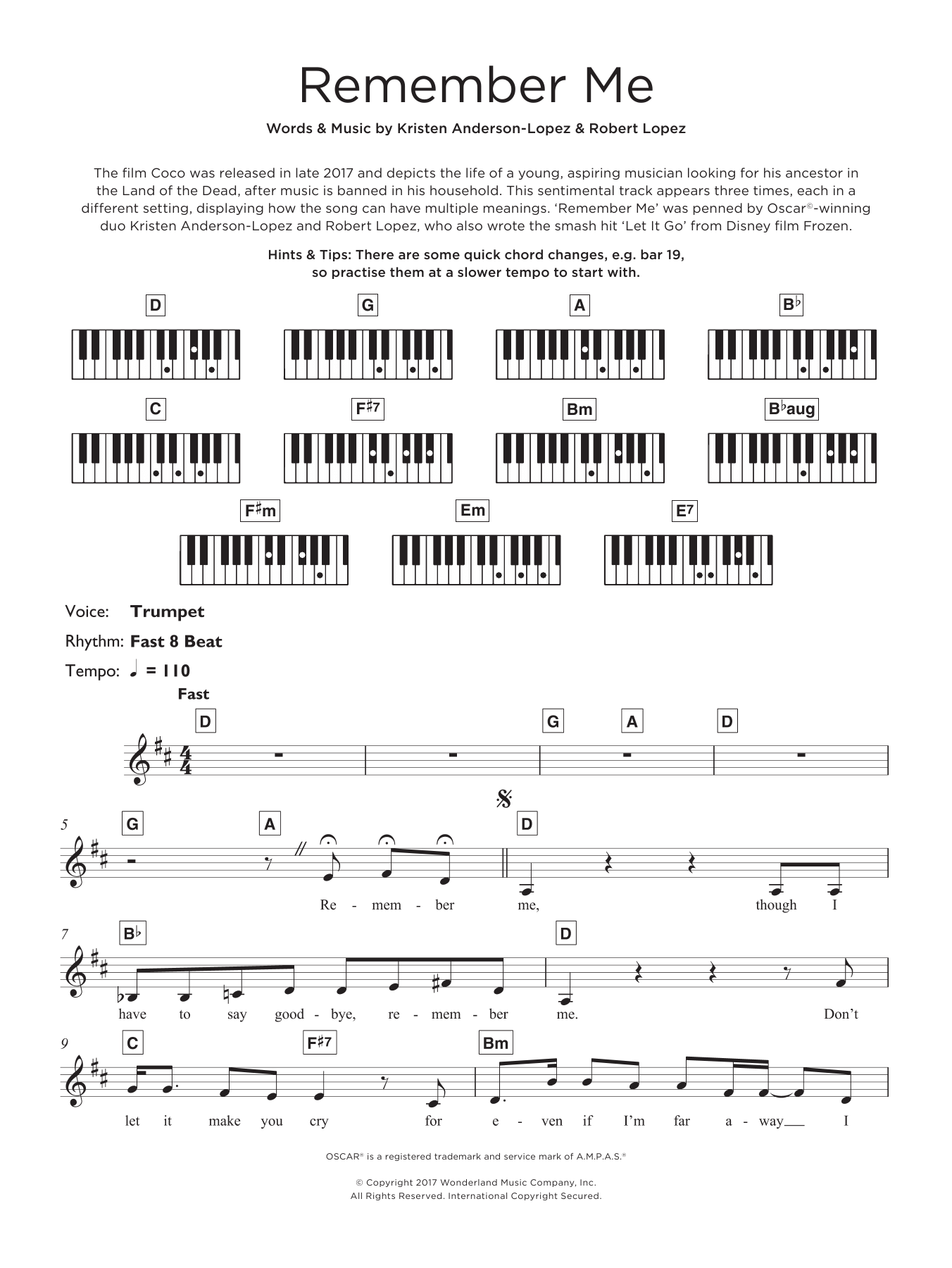 Remember Me (Ernesto de la Cruz) (from Coco) (Keyboard (Abridged)) von Kristen Anderson-Lopez & Robert Lopez