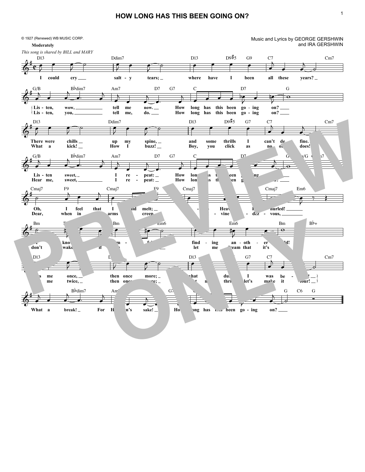 How Long Has This Been Going On? (Lead Sheet / Fake Book) von George Gershwin