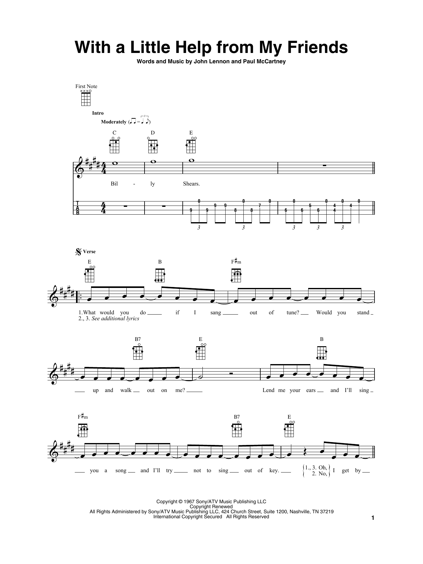 With A Little Help From My Friends (Baritone Ukulele) von The Beatles