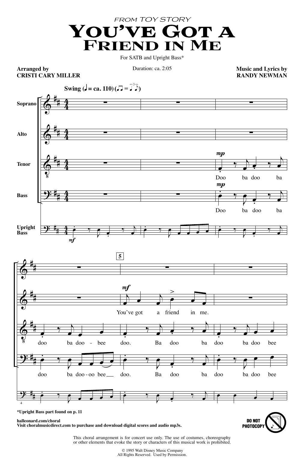 You've Got A Friend In Me (from Toy Story) (arr. Cristi Cary Miller) (SATB Choir) von Randy Newman