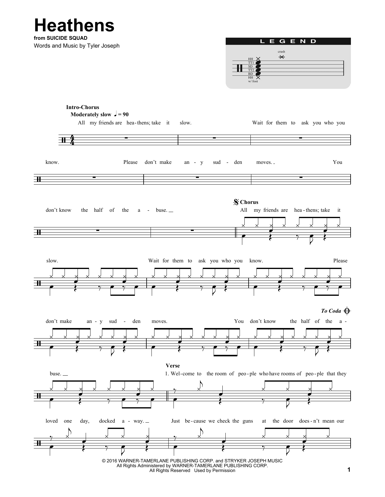 Heathens (Drums Transcription) von Twenty One Pilots