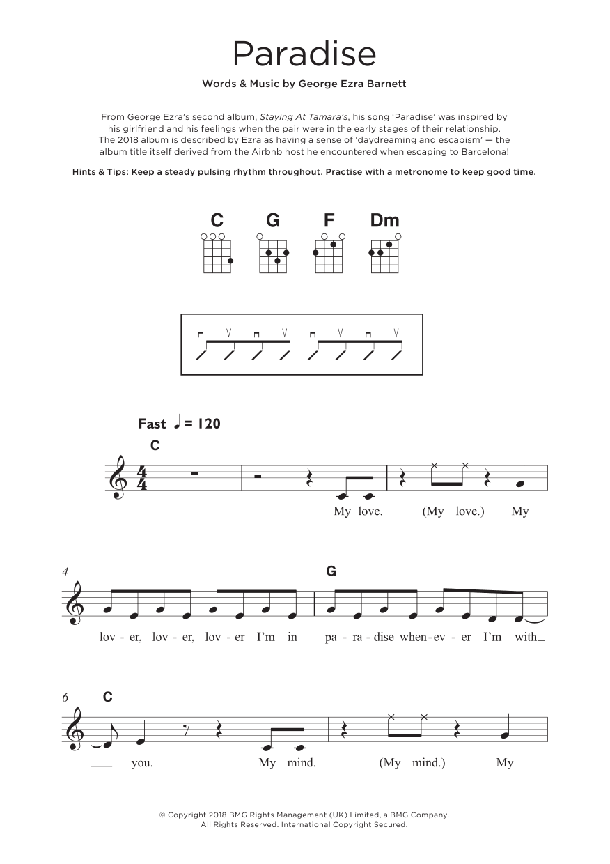 Paradise (Ukulele) von George Ezra