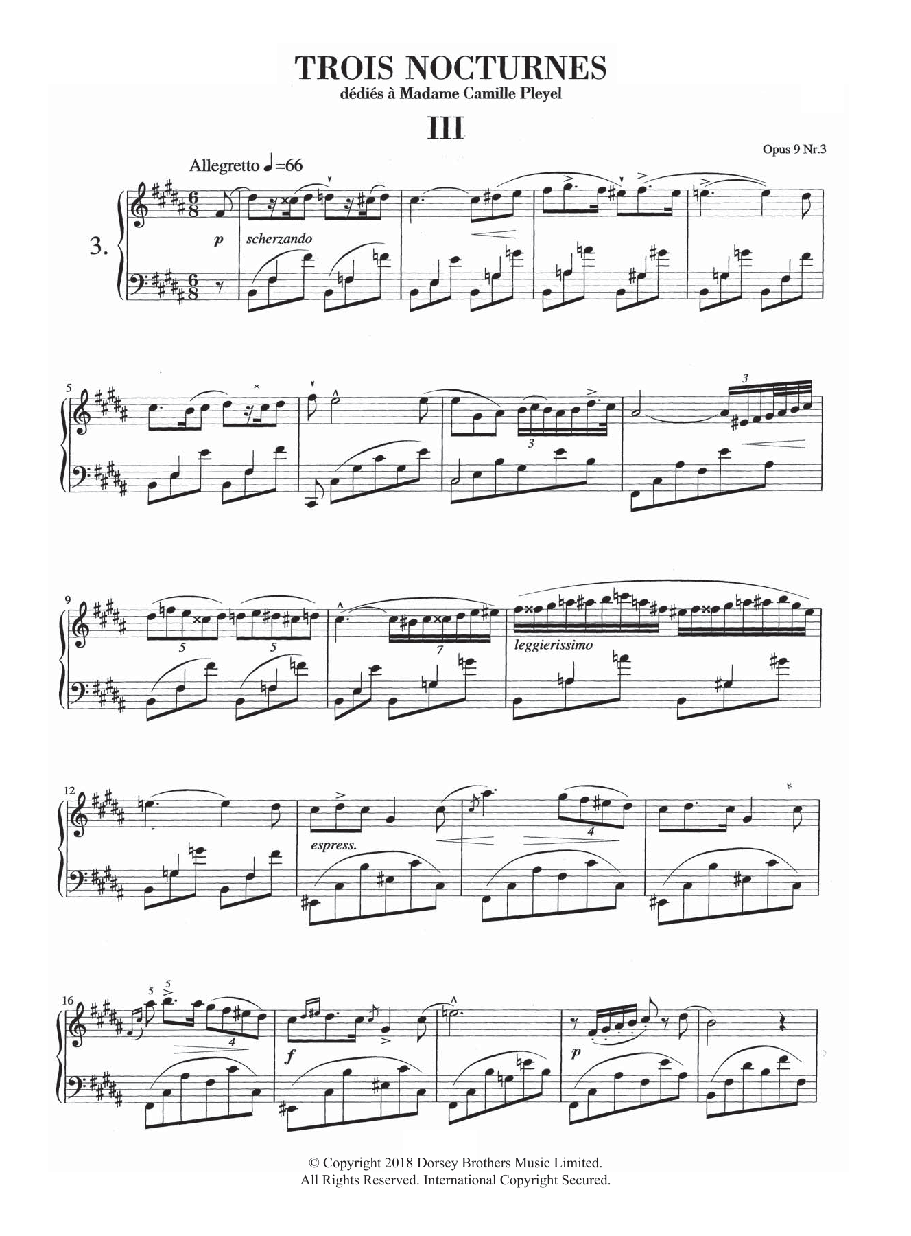 Nocturne in B Major, Op. 9, No. 3 (Piano Solo) von Frdric Chopin
