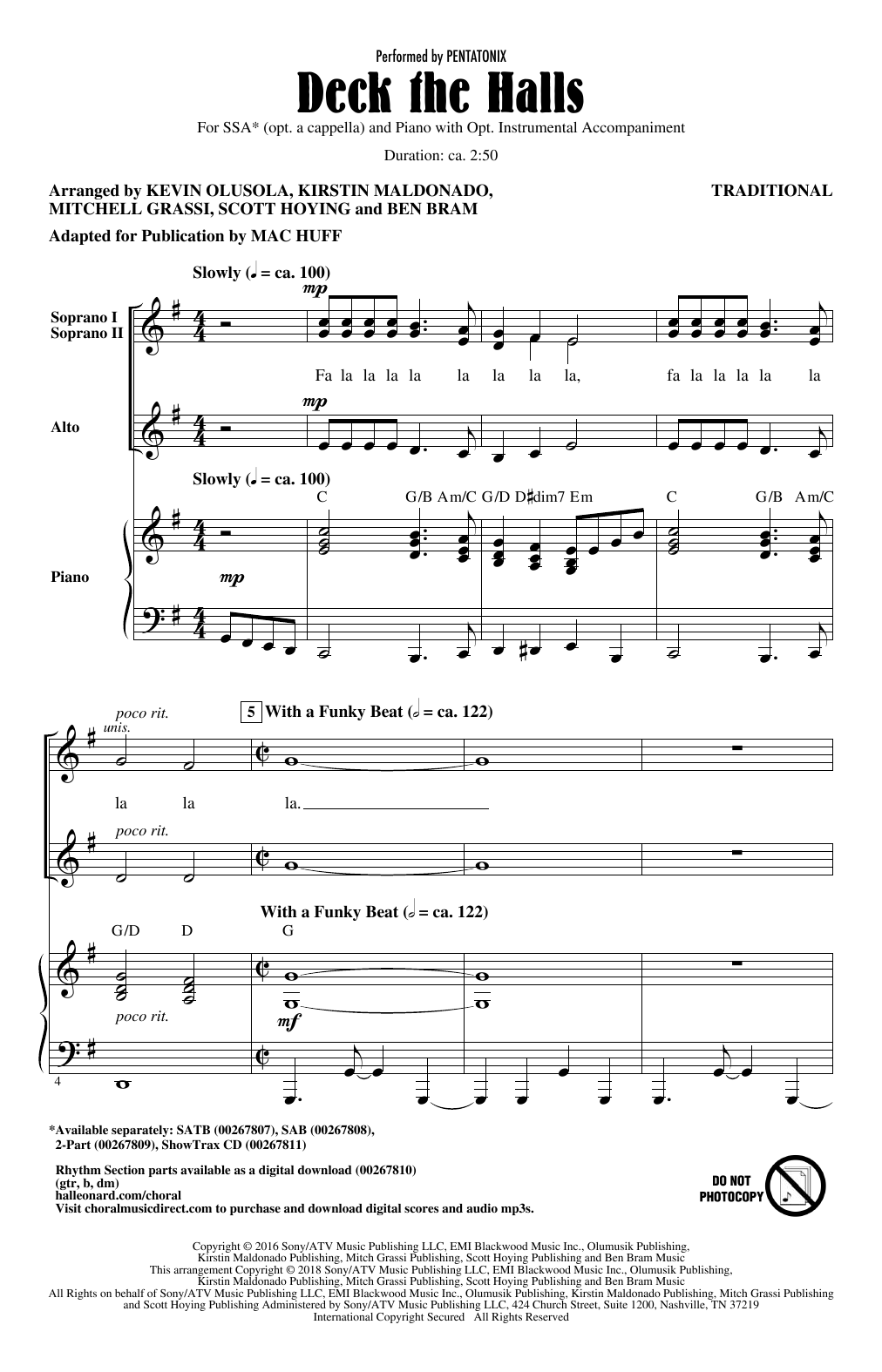 Deck The Halls (SSA Choir) von Mac Huff