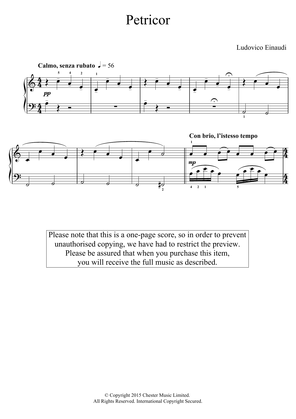 Petricor (abridged) (Educational Piano) von Ludovico Einaudi