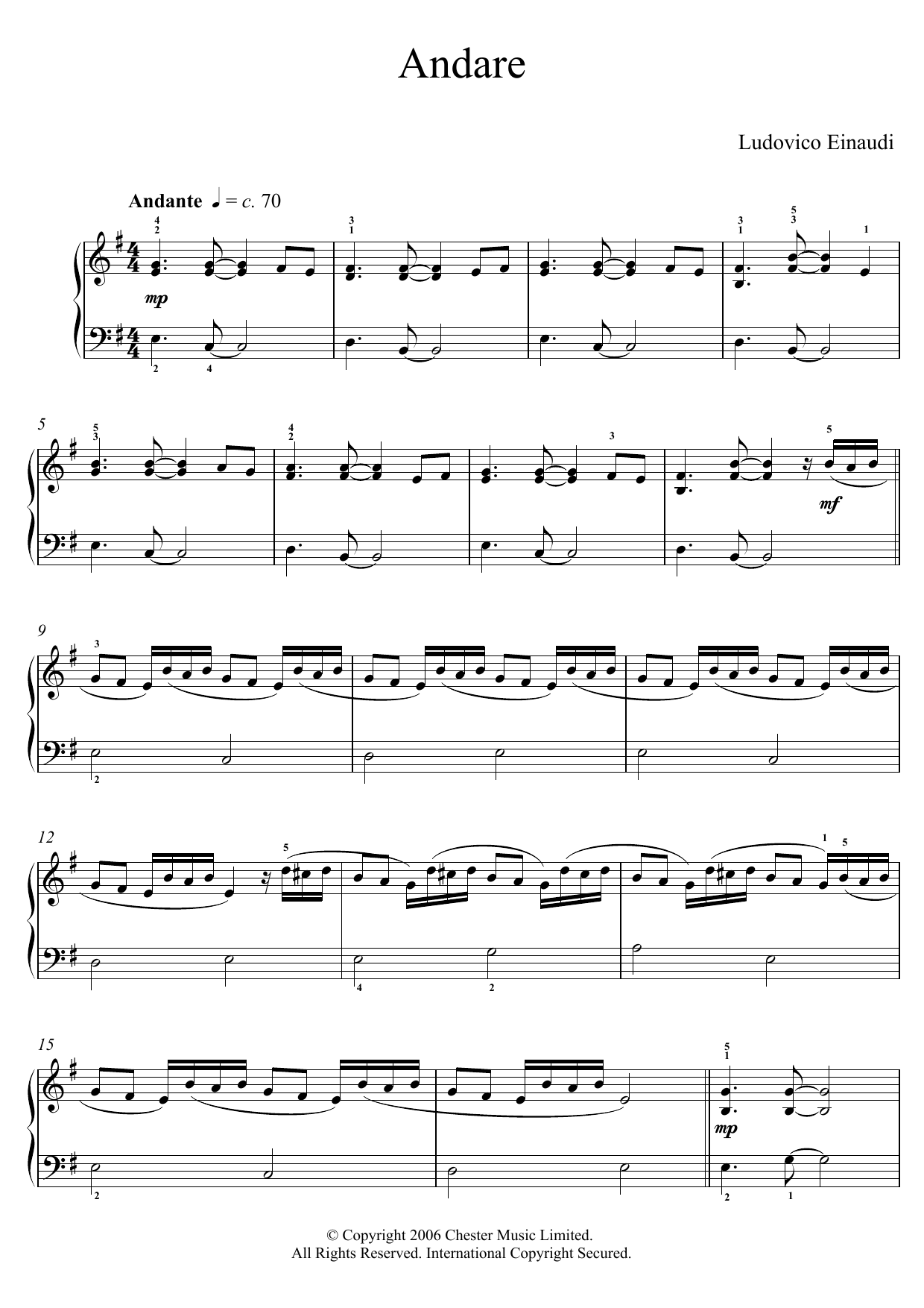 Andare (Educational Piano) von Ludovico Einaudi
