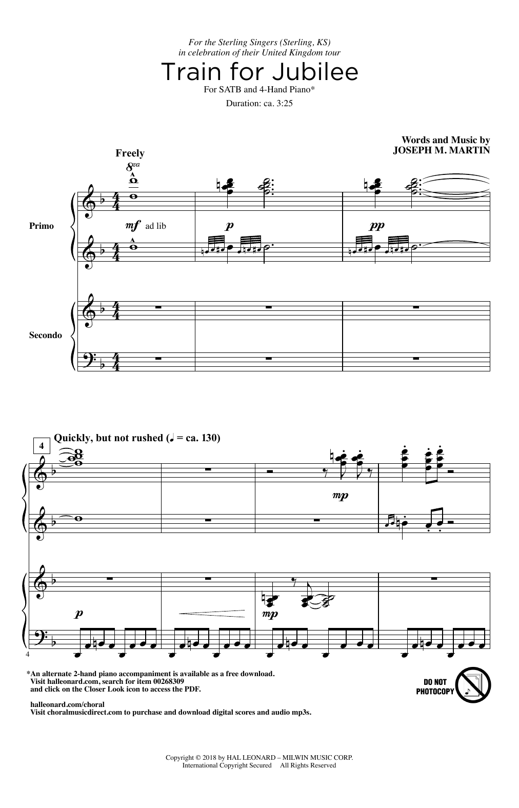 Train For Jubilee (SATB Choir) von Joseph M. Martin