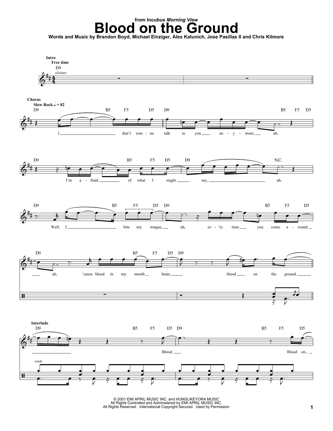 Blood On The Ground (Drums Transcription) von Incubus