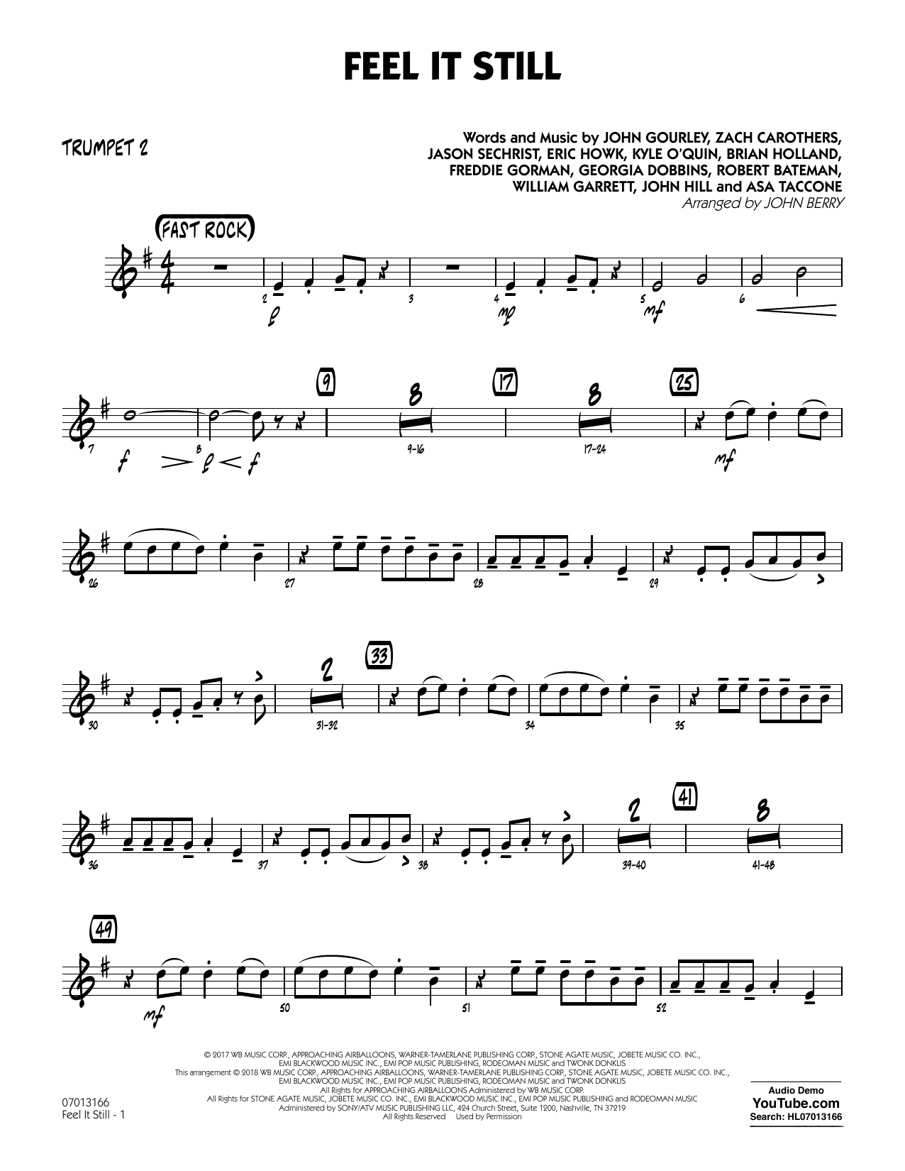 Feel It Still - Trumpet 2 (Jazz Ensemble) von John Berry