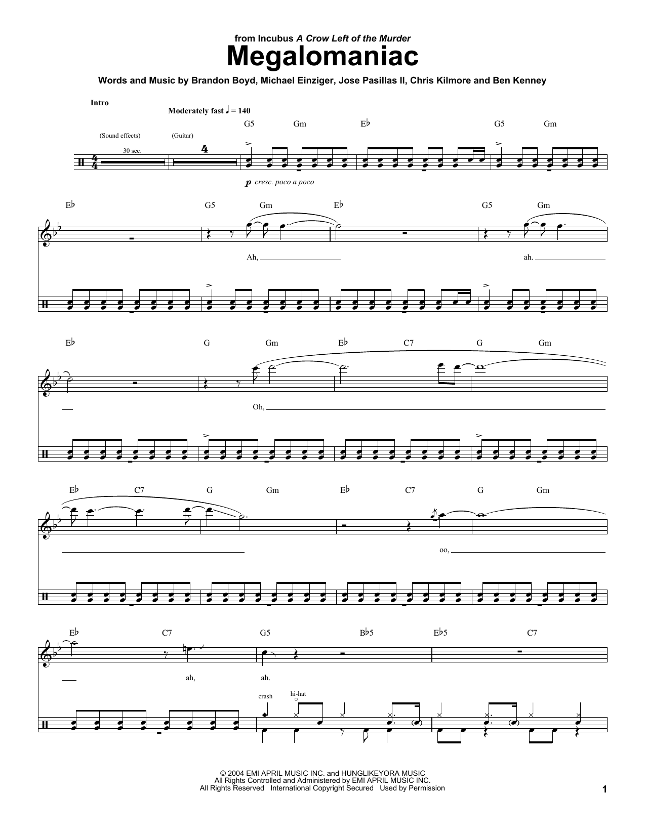Megalomaniac (Drums Transcription) von Incubus