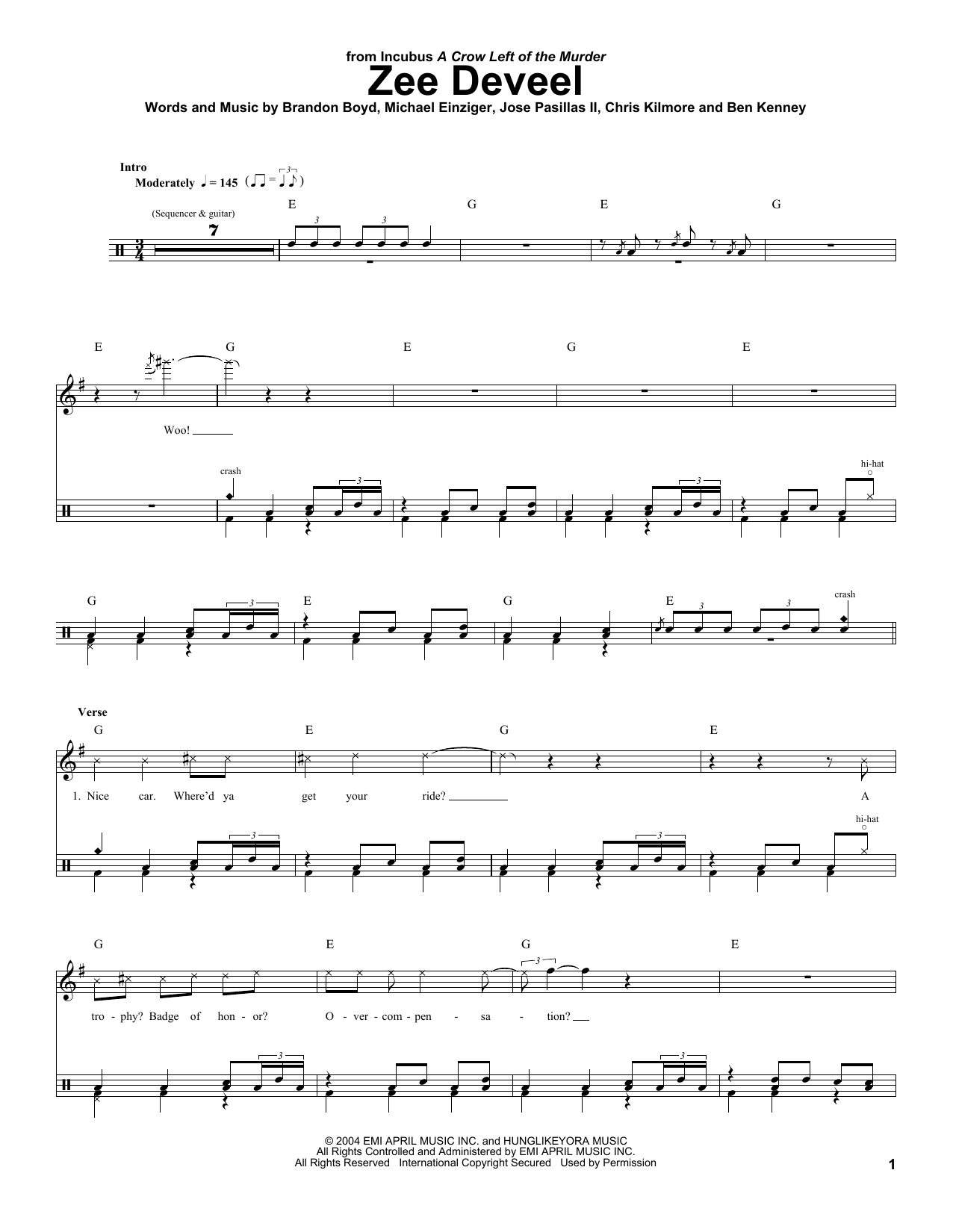 Zee Deveel (Drums Transcription) von Incubus