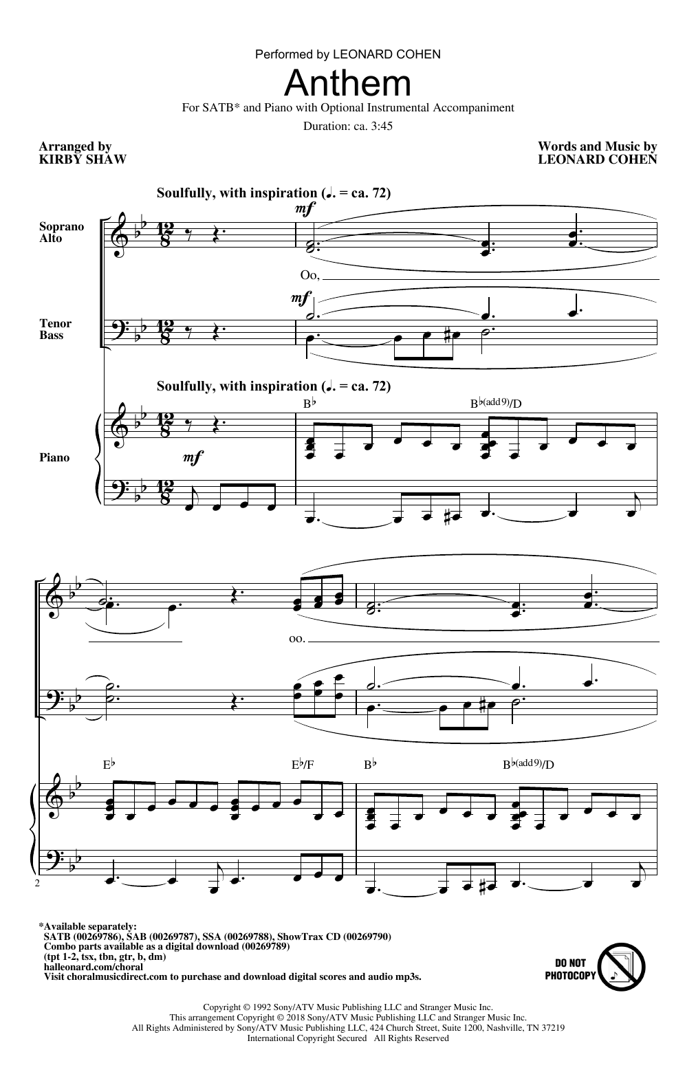 Anthem (SATB Choir) von Kirby Shaw