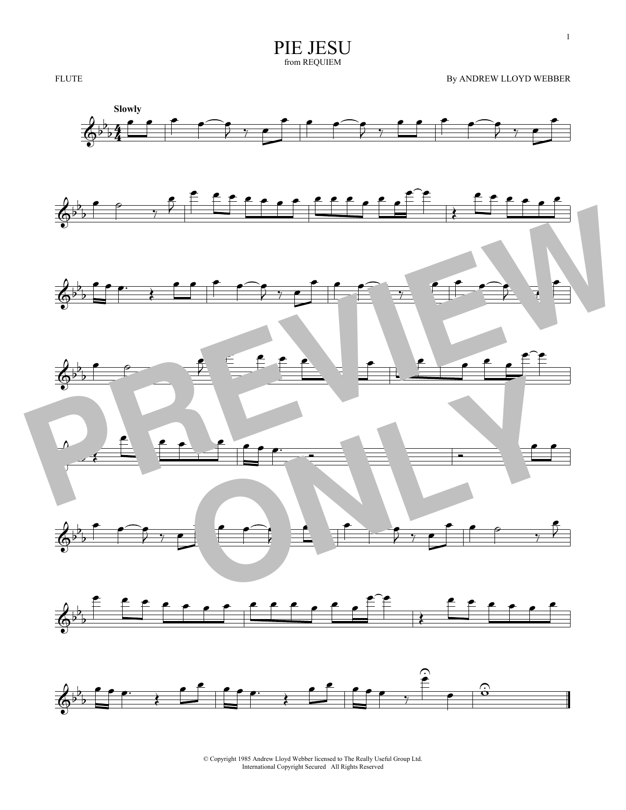 Pie Jesu (from Requiem) (Flute Solo) von Andrew Lloyd Webber