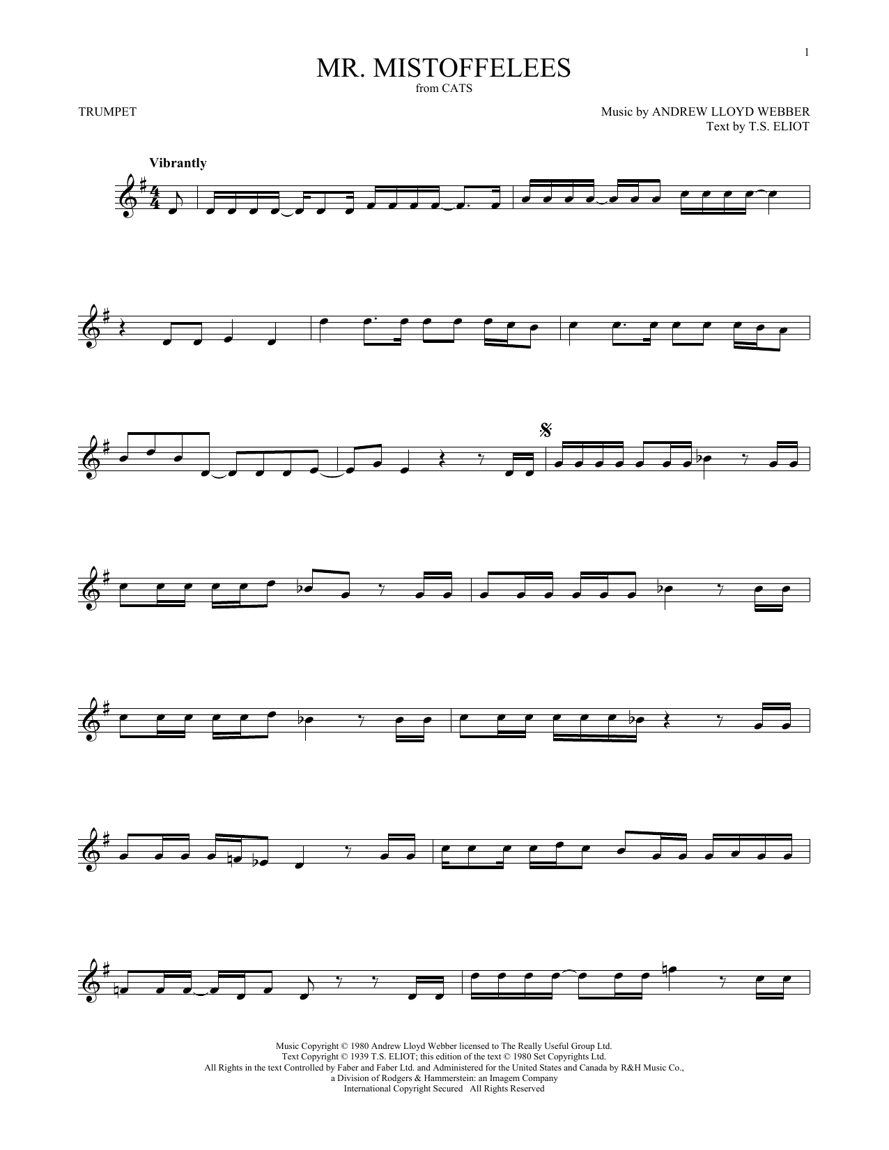 Mr. Mistoffelees (from Cats) (Trumpet Solo) von Andrew Lloyd Webber