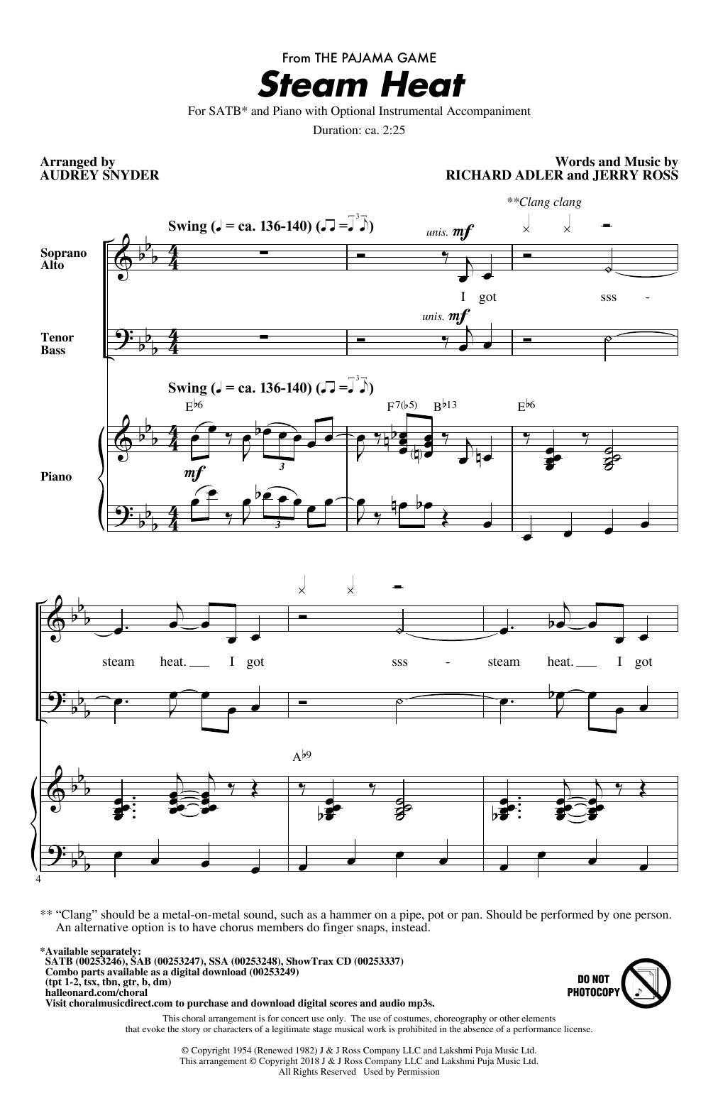 Steam Heat (SATB Choir) von Audrey Snyder