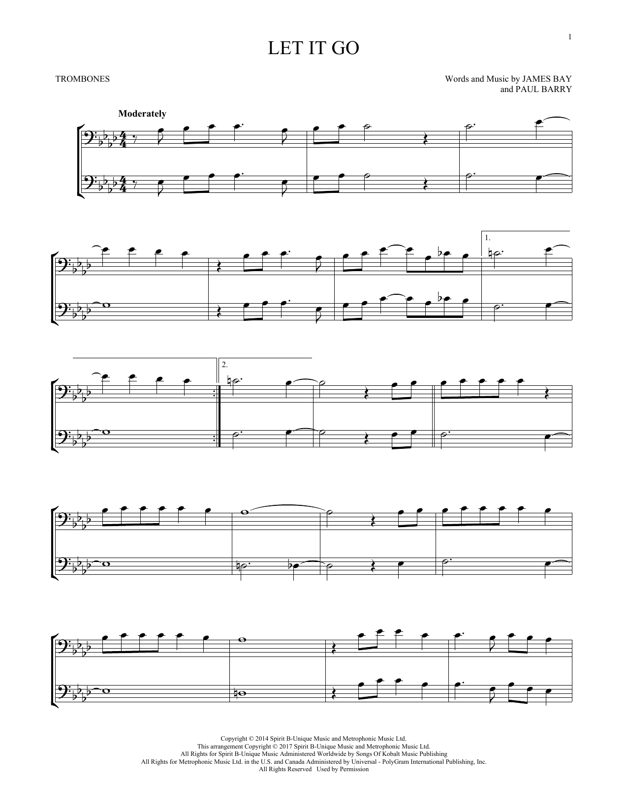 Let It Go (Trombone Duet) von James Bay