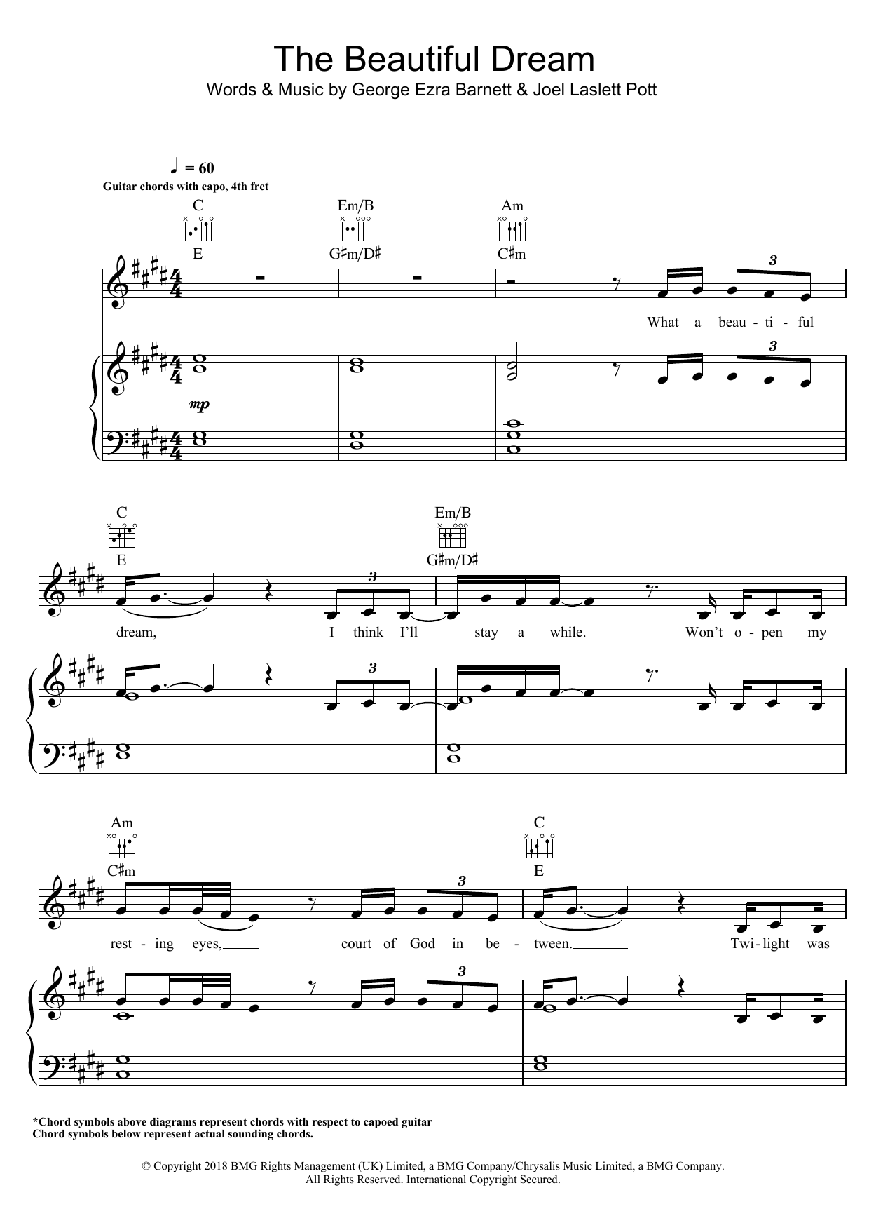 The Beautiful Dream (Piano, Vocal & Guitar Chords) von George Ezra